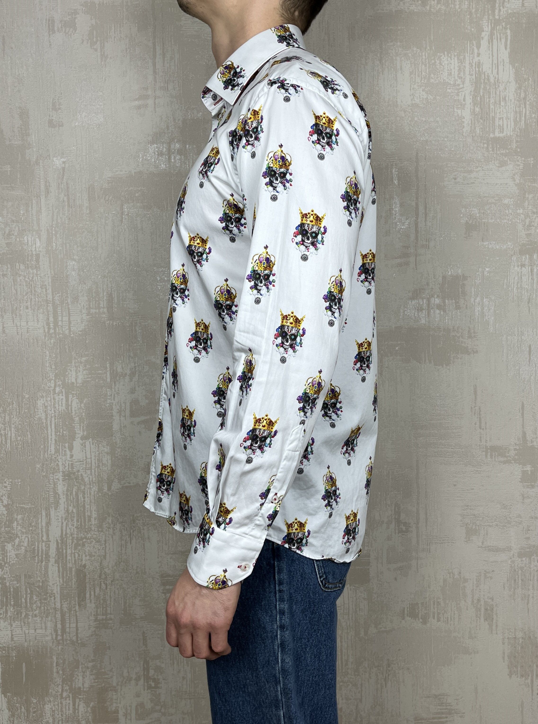 Other Claudio Lugli Skulls King Long Sleeve Shirt Size US XL / EU 56 / 4 - 7 Thumbnail