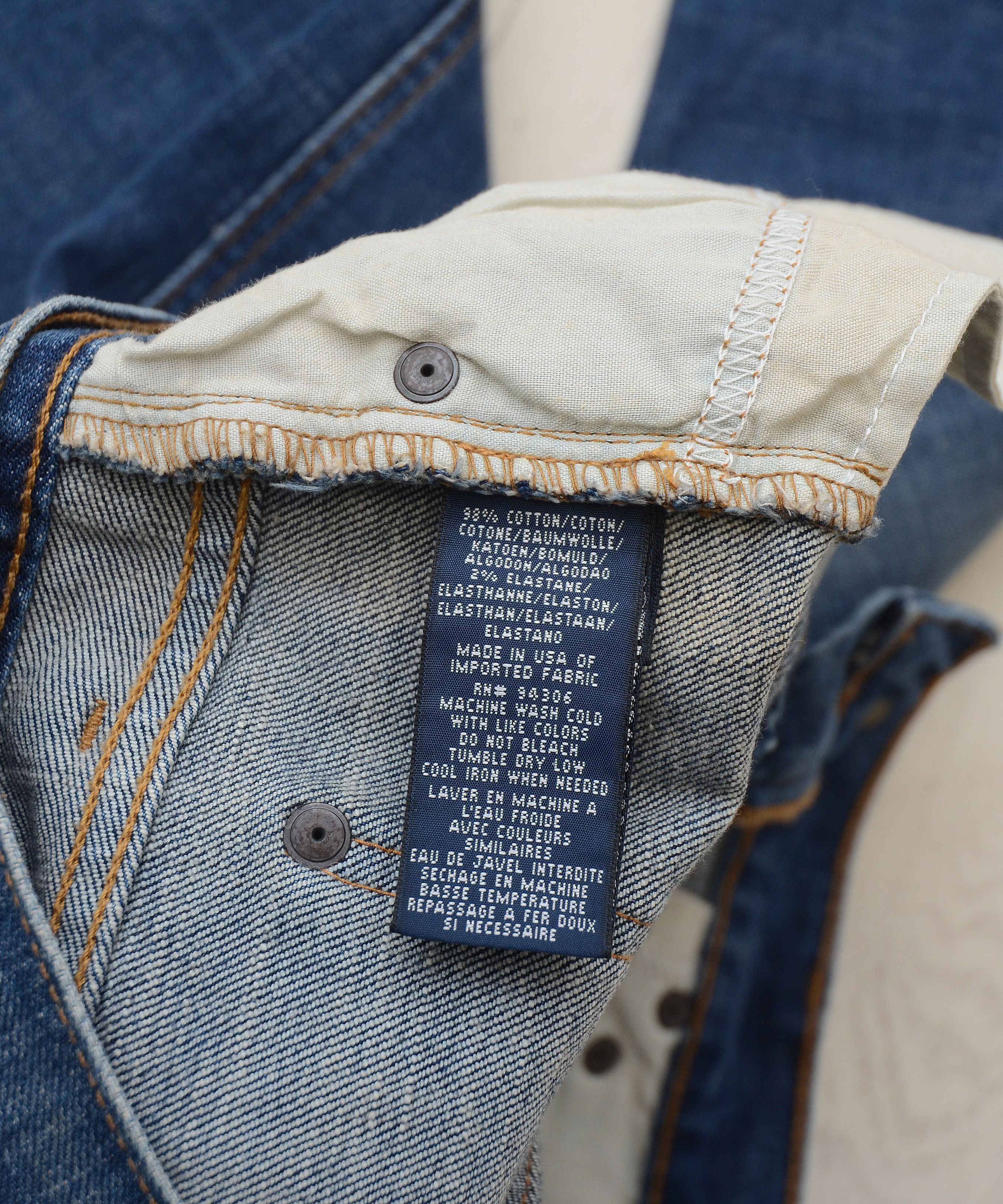 Polo Ralph Lauren × Vintage Vintage Flared Polo Ralph Lauren Dungarees Denim Pants Y2K Size 28" / US 6 / IT 42 - 15 Thumbnail