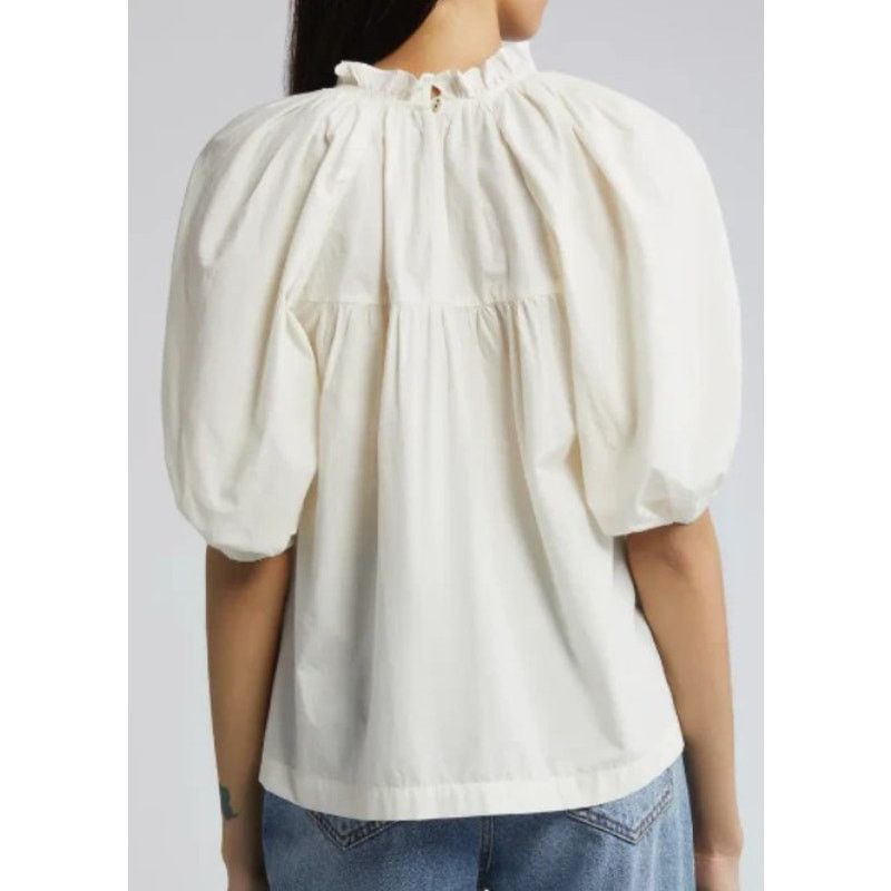 Cleobella Cleobella Women's Organic Cotton Ivory Baylor Blouse S Size S / US 4 / IT 40 - 3 Thumbnail