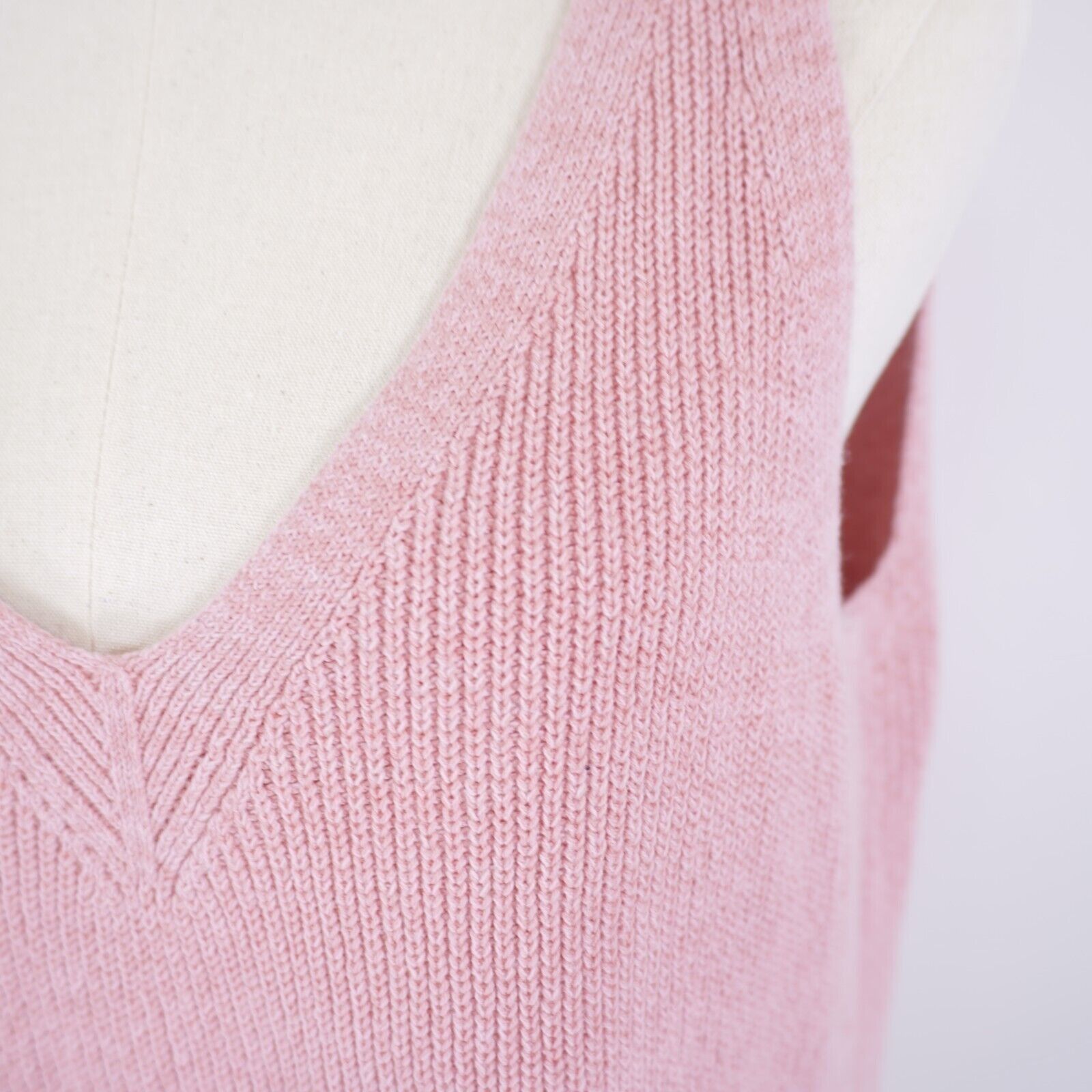 Gap Gap Pink Ribbed Cotton V-Neck Sweater Vest Large Size L / US 10 / IT 46 - 2 Thumbnail