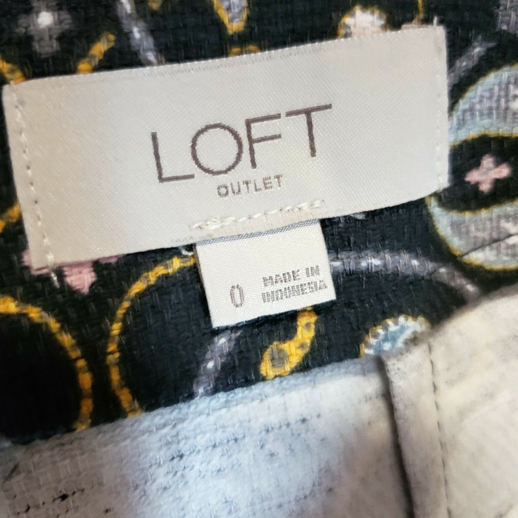 Loft Ann Taylor LOFT Womens Pencil Skirt Sz 0 Gray Pink Paisley Cotton Blend Size 25" / US 0 / IT 36 - 3 Thumbnail