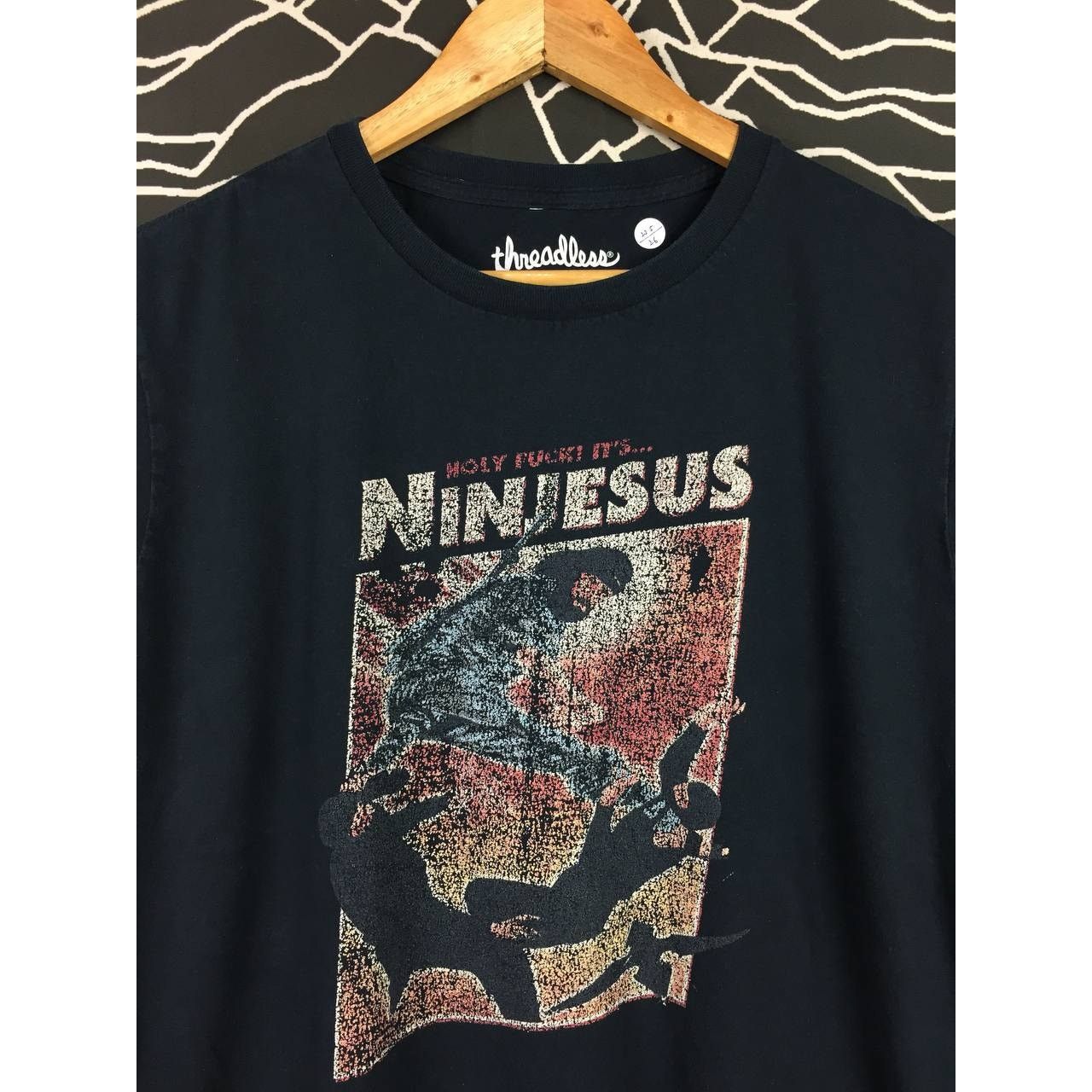 Threadless Threadless Ninjesus Ninja Jesus Funny Humor Tee Size US L / EU 52-54 / 3 - 3 Thumbnail