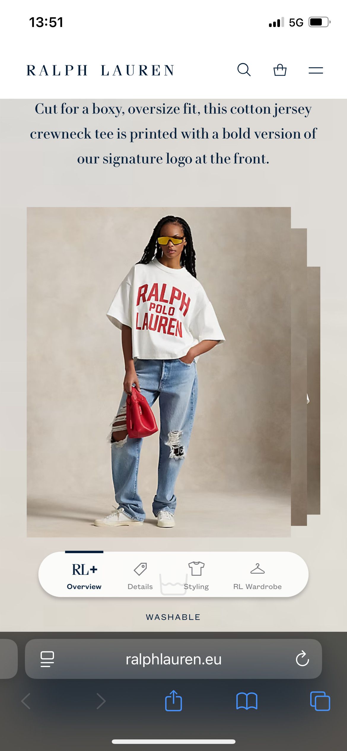 Polo Ralph Lauren POLO RALPH LAUREN BOXY CROPPED LOGO COTTON JERSEY Size L / US 10 / IT 46 - 6 Thumbnail