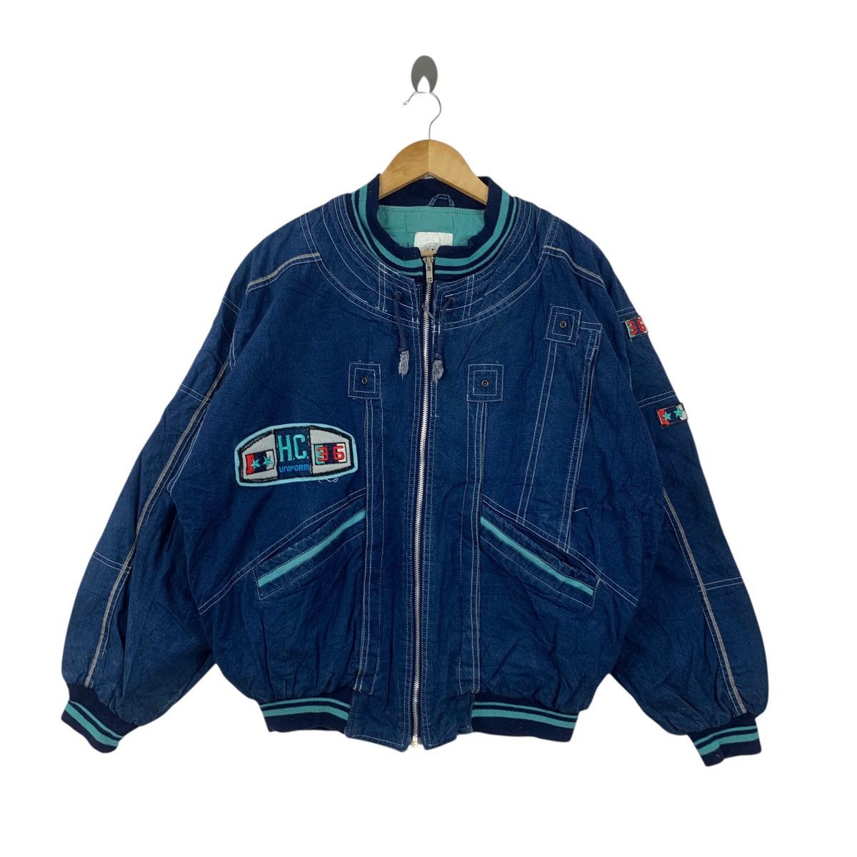 Vintage Vintage HOT CREW INTERNATIONAL Racing Team Denim Jacket Size US M / EU 48-50 / 2 - 4 Thumbnail