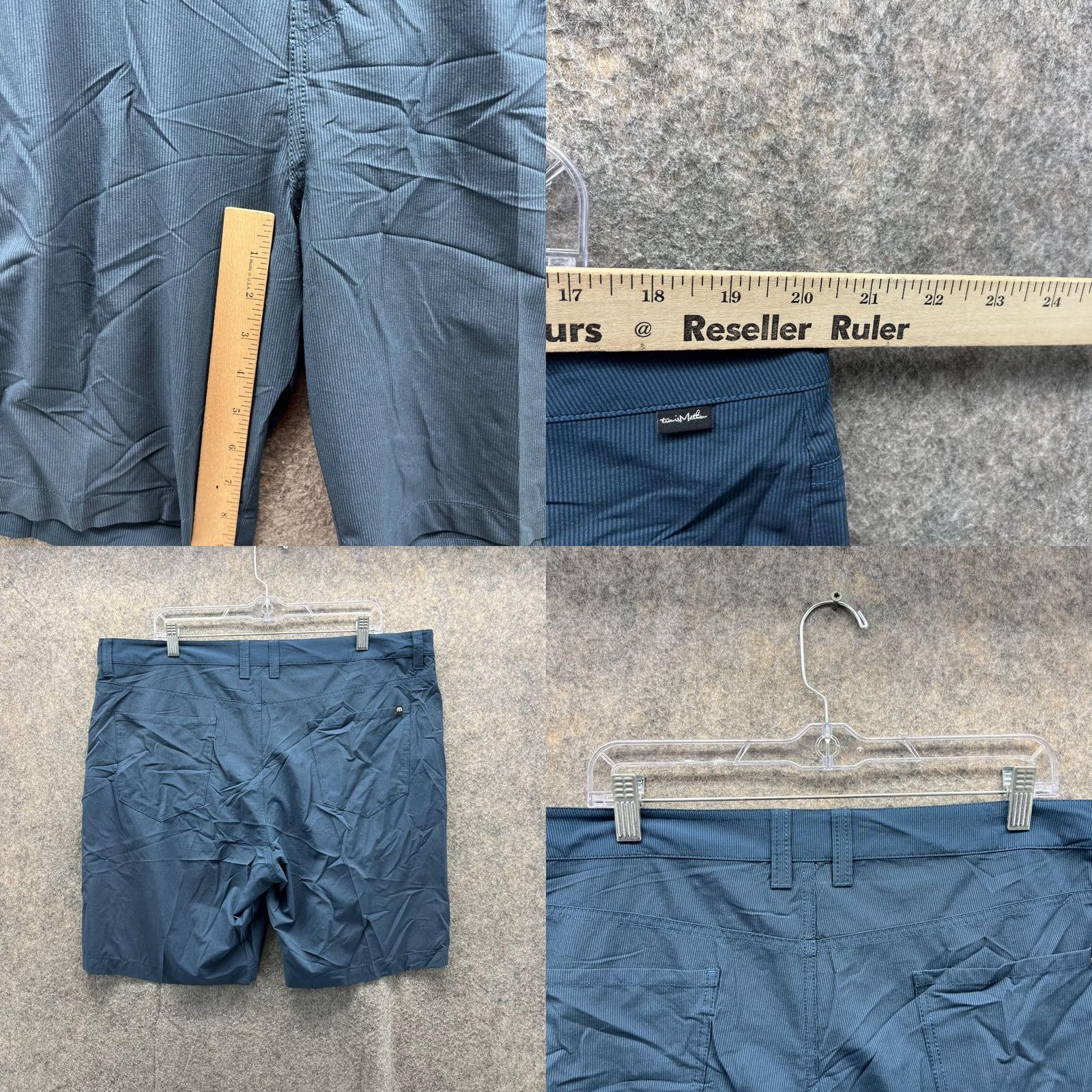 TravisMathew Travis Mathew Shorts Men 40 Blue Chino Pleated Casual Polyester Stretch Golf Size US 40 / EU 56 - 8 Thumbnail