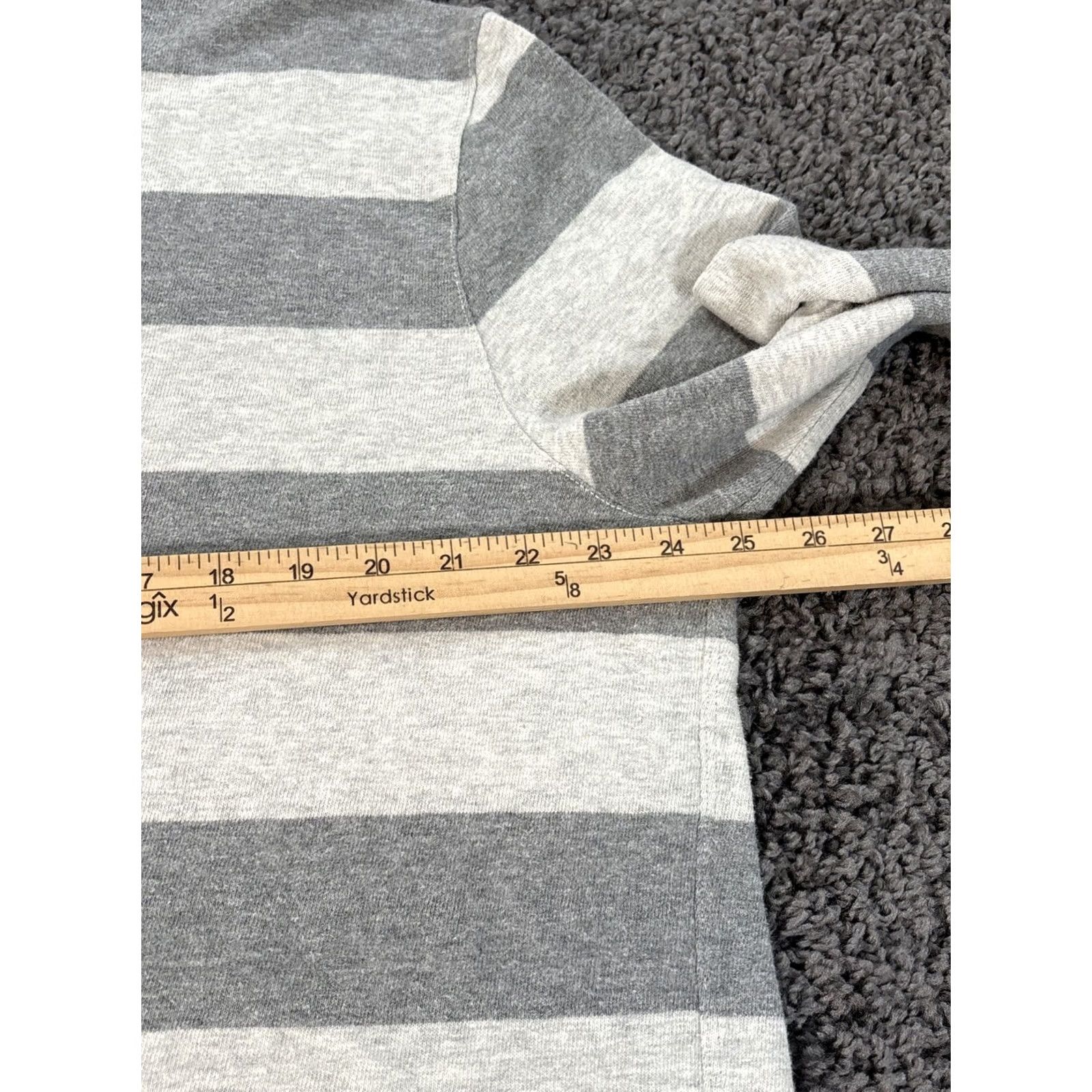 J.Crew J.Crew Rugby Shirt Mens XL Gray White Stripe Cotton Preppy Polo Knit Goods Size US XL / EU 56 / 4 - 3 Thumbnail