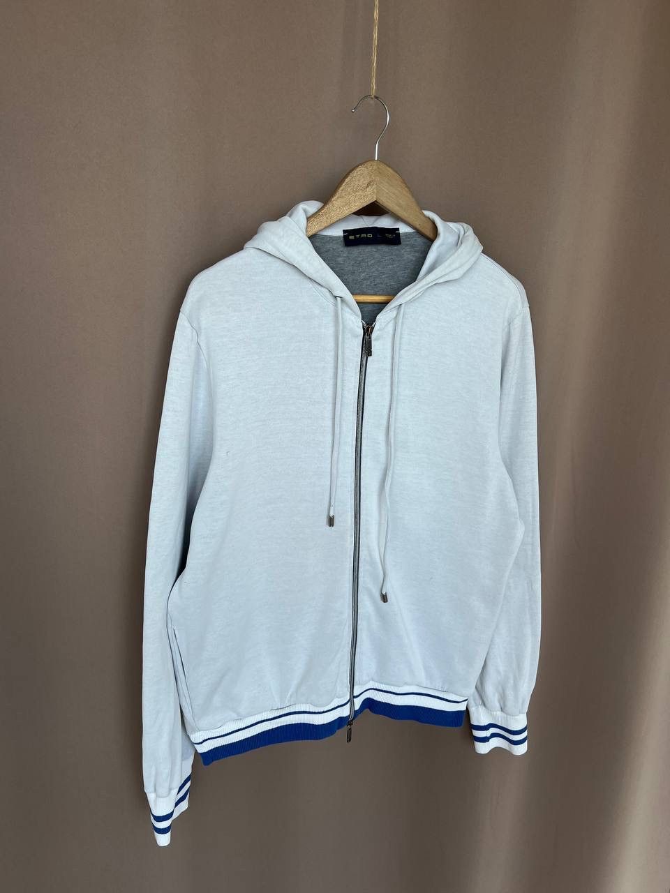 Etro Etro Blue Designer Hoodie Mens Size M/L Embroidered Full Zip Size US L / EU 52-54 / 3 - 5 Thumbnail