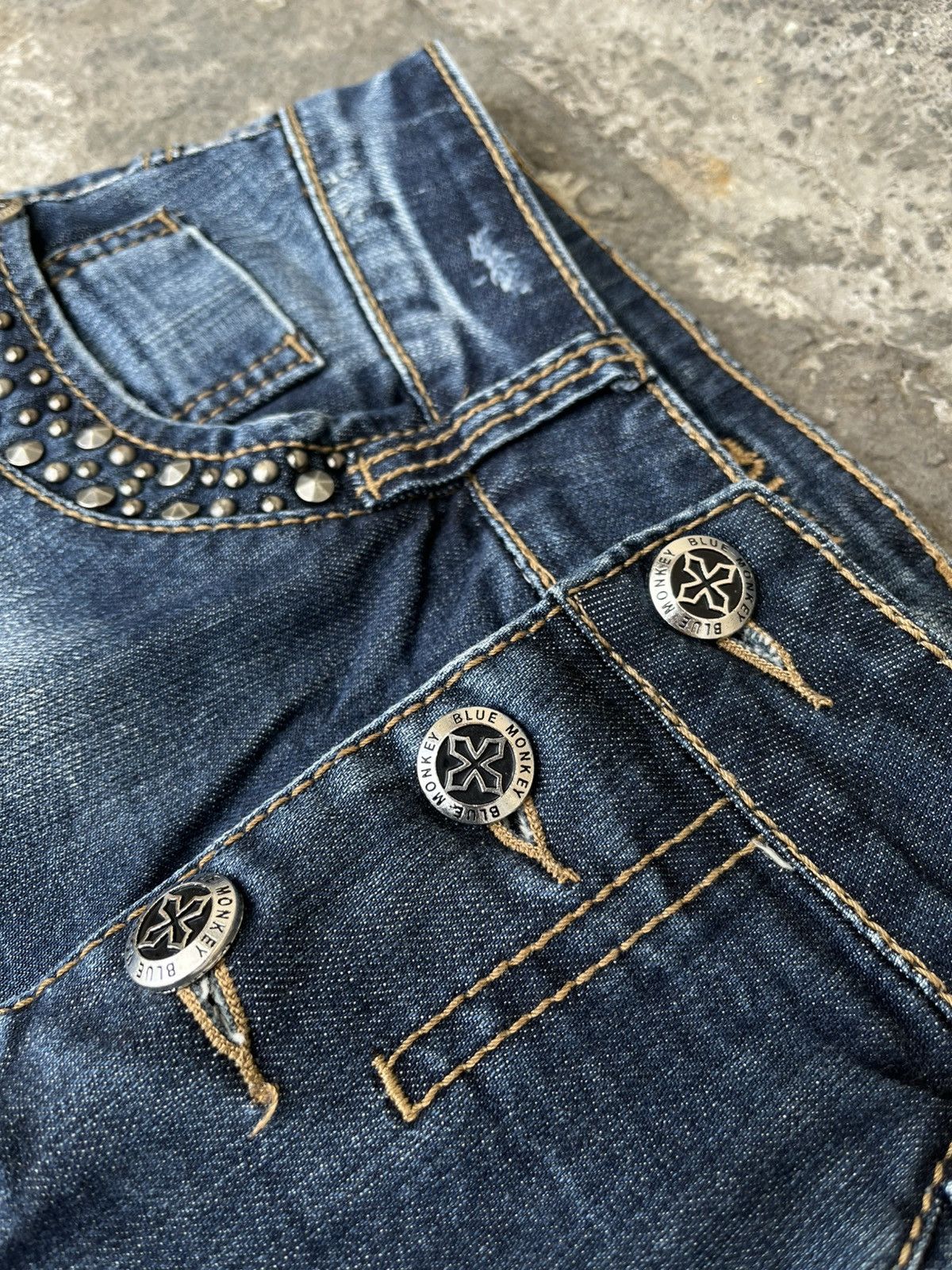 Other [Chrome Hearts Style] Blue Monkey Jeans Size 28" / US 6 / IT 42 - 3 Thumbnail