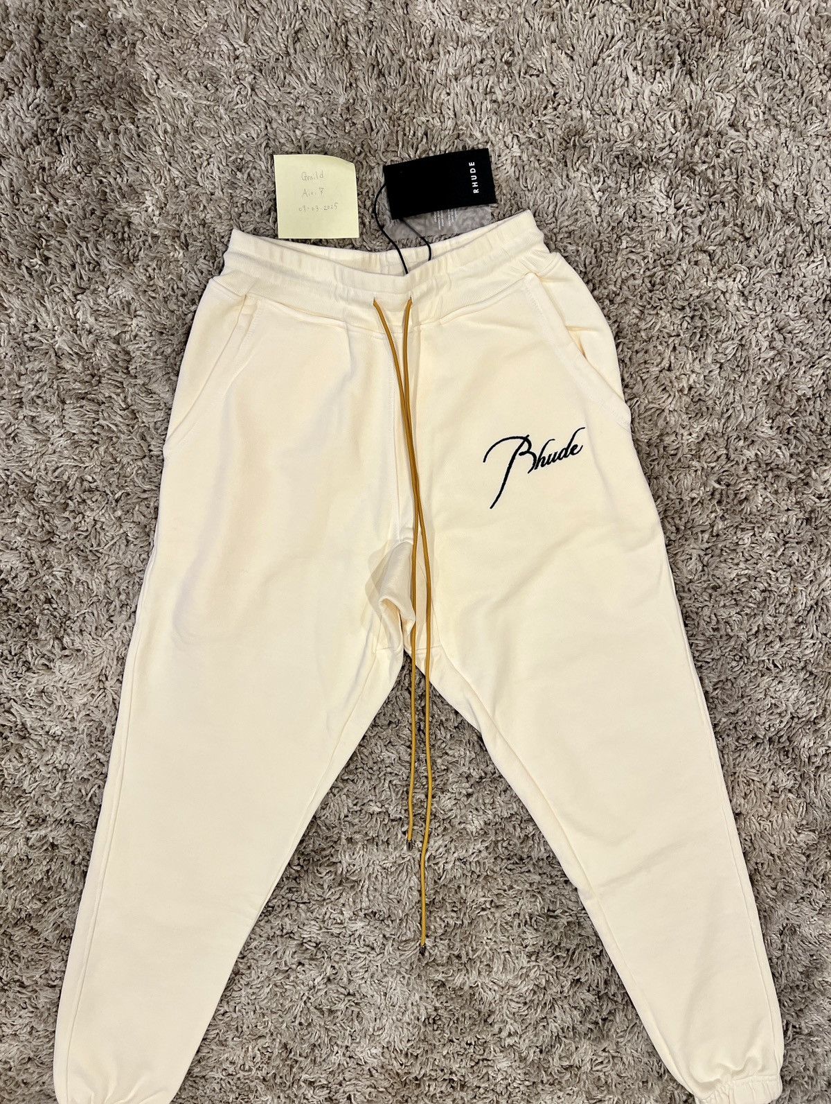 Rhude RHUDE Logo Lounge Pants White Size S Size US 29 - 3 Thumbnail