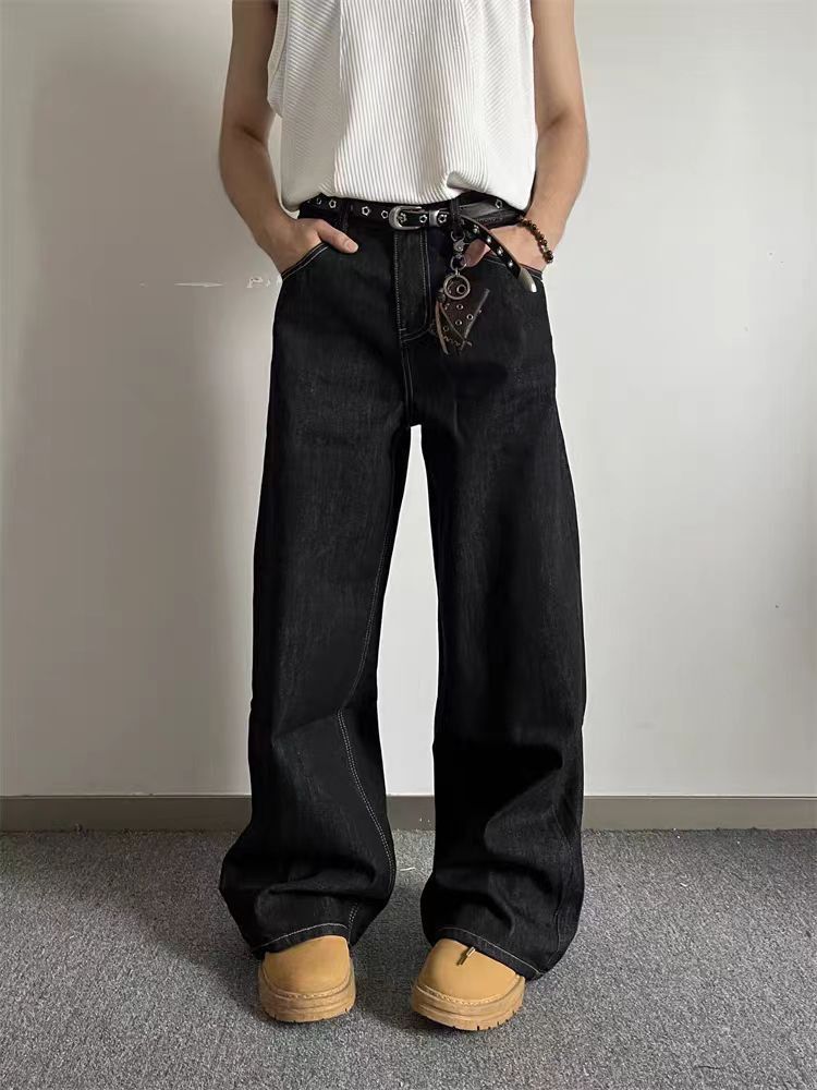 Jean Loose-fitting wide-leg black jeans Size US 34 / EU 50 - 1 Thumbnail