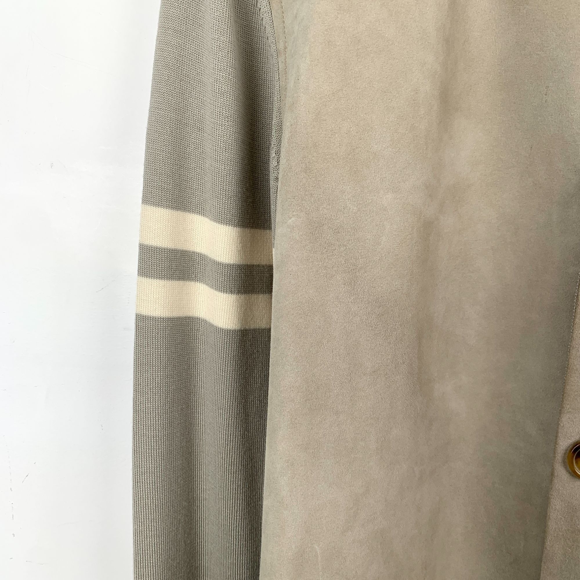 Hermes Hermès Grey Suede & Wool Baseball Jacket L Made In Italy Size US L / EU 52-54 / 3 - 6 Thumbnail