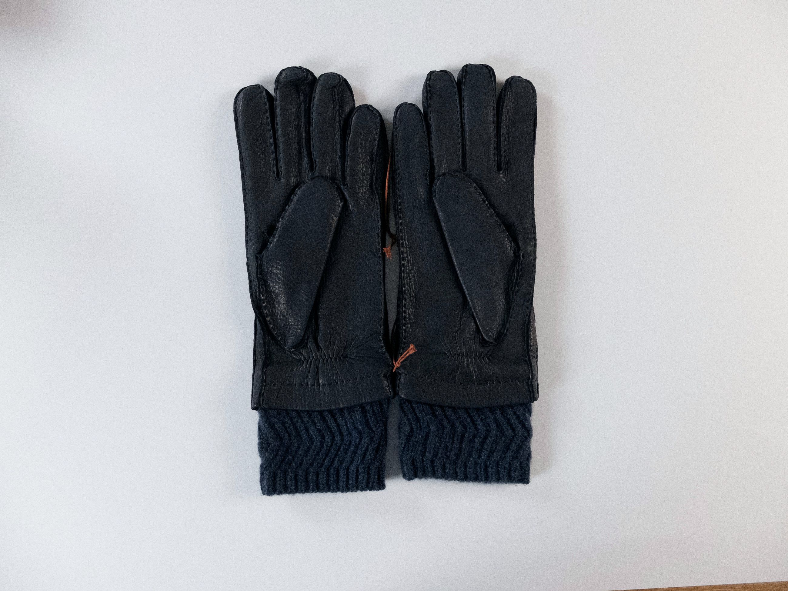 Loro Piana LORO PIANA navy deer leather & baby cashmere gloves Large Size ONE SIZE - 5 Thumbnail