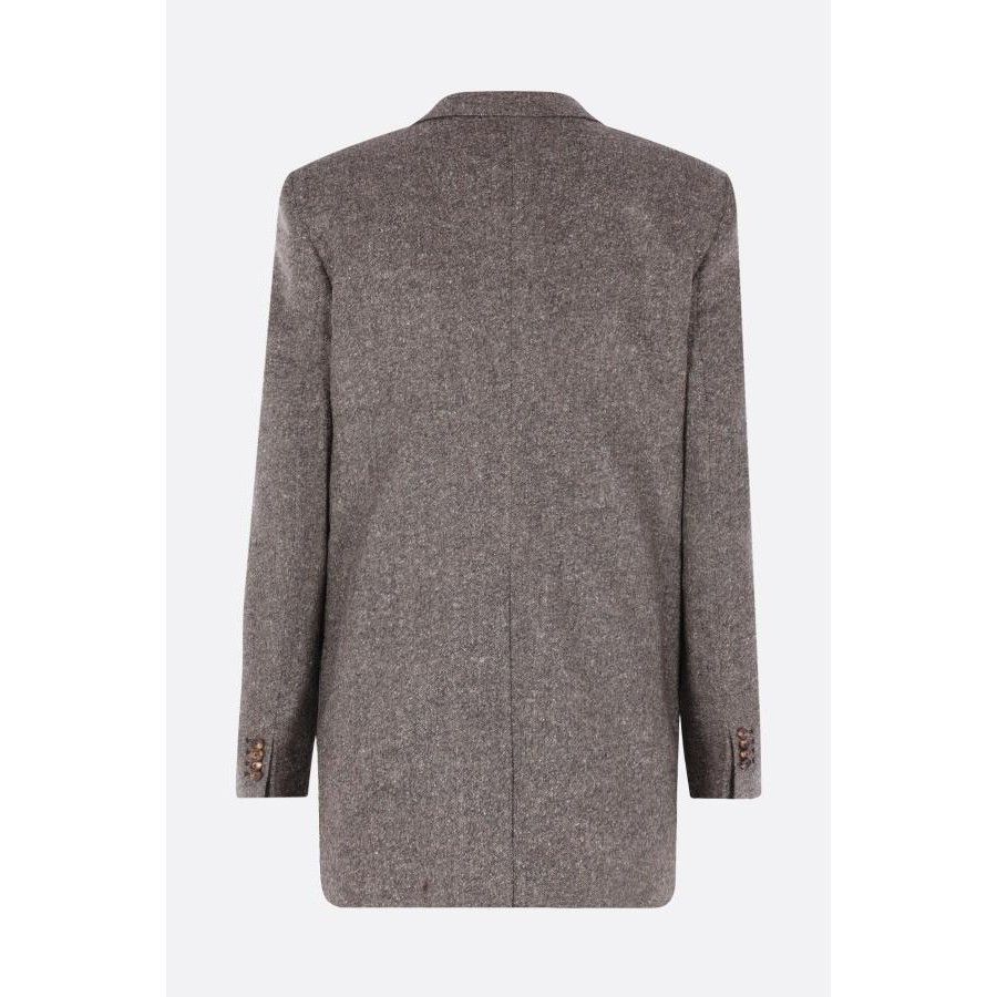 Tagliatore TAGLIATORE Jasmine Brown Wool Blend Double-Breasted Jacket N Size M / US 6-8 / IT 42-44 - 2 Thumbnail