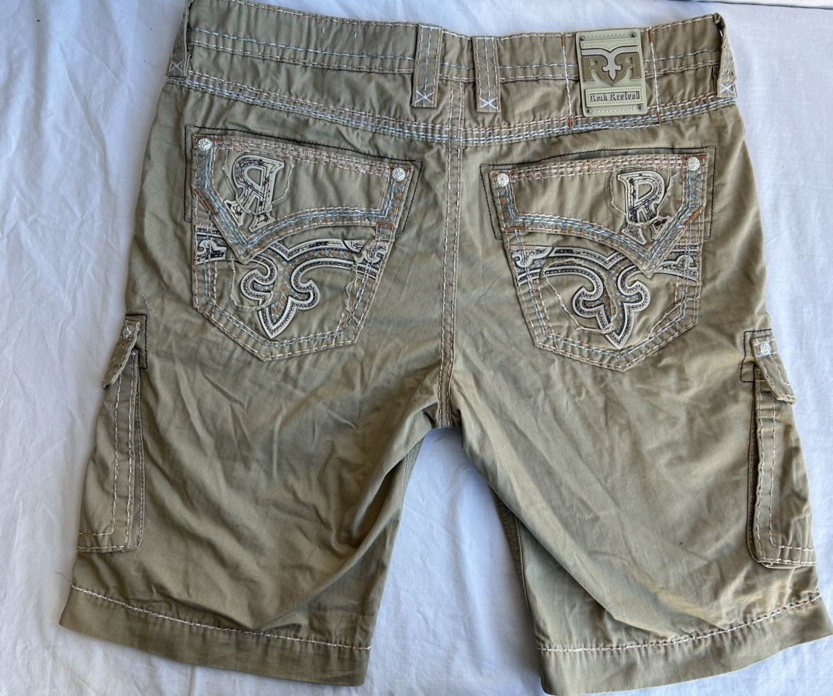 Rock Revival Rock Revival Khaki Cargo Shorts Size US 38 / EU 54 - 2 Thumbnail