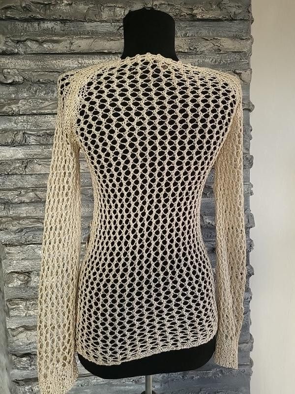 Japanese Brand Fishnet Jumper with Chunky Flowers Crochet sz S Size S / US 4 / IT 40 - 8 Thumbnail