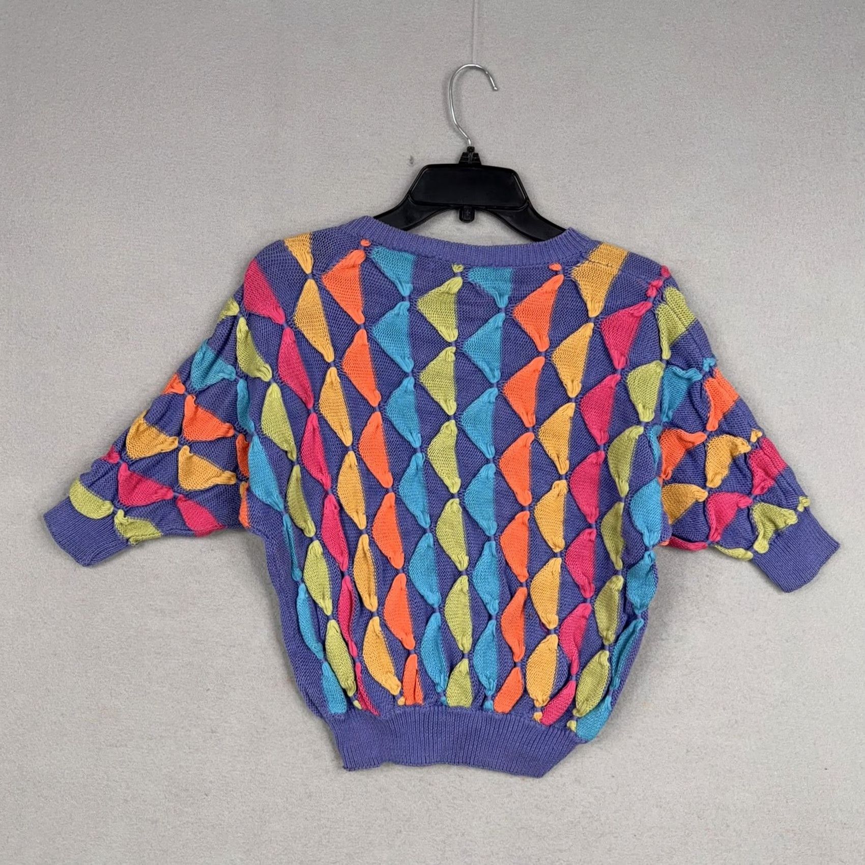 Vintage VINTAGE Gil Aimbez Static Sweater Womens S Purple Neon 3D Knit 80s Style Pullover Dolman Womens Size S / US 4 / IT 40 - 5 Thumbnail