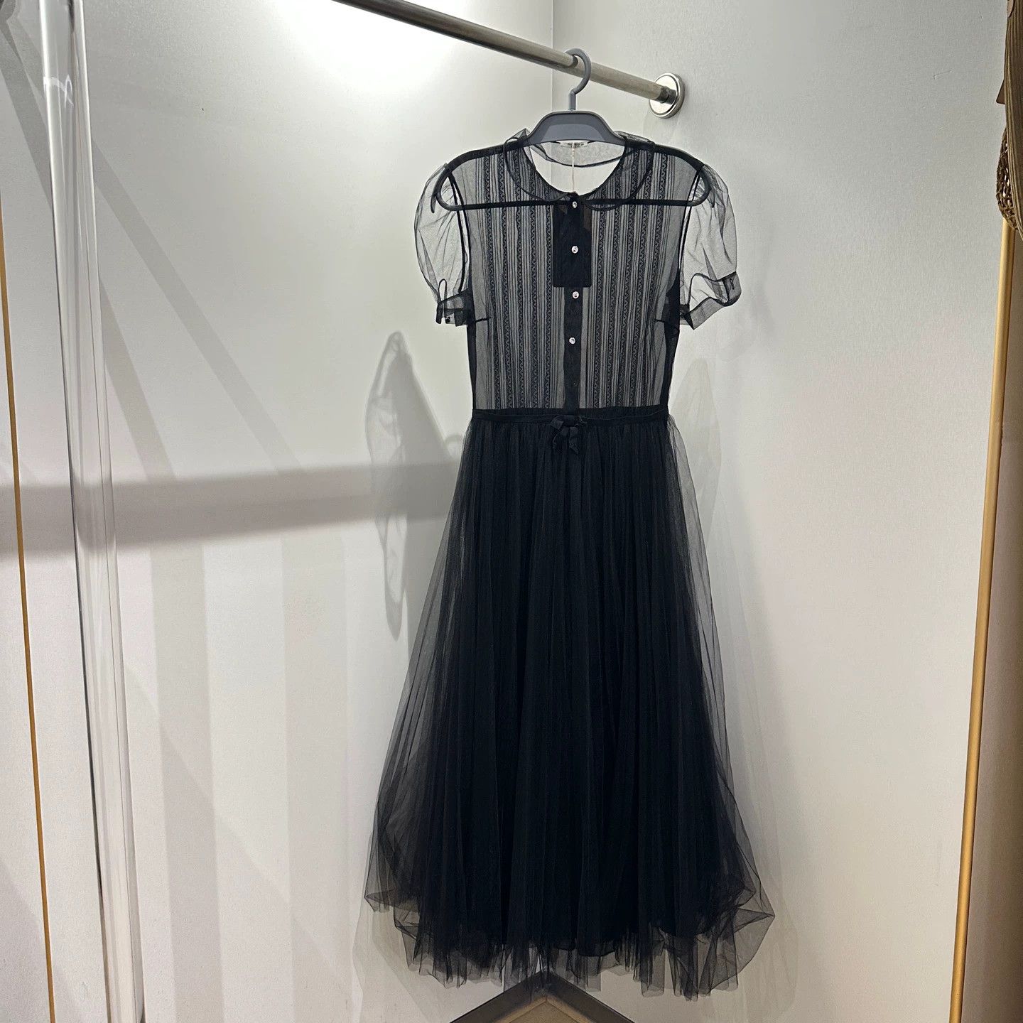 Miu Miu MIU MIU may101 tulle crystal short-sleeve dress 38 Size XS / US 0-2 / IT 36-38 - 1 Thumbnail