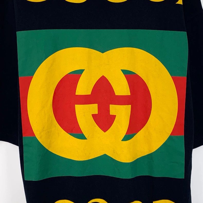 Gucci Gucci Black logo letter print cotton round-neck short-slee Size US XS / EU 42 / 0 - 4 Thumbnail