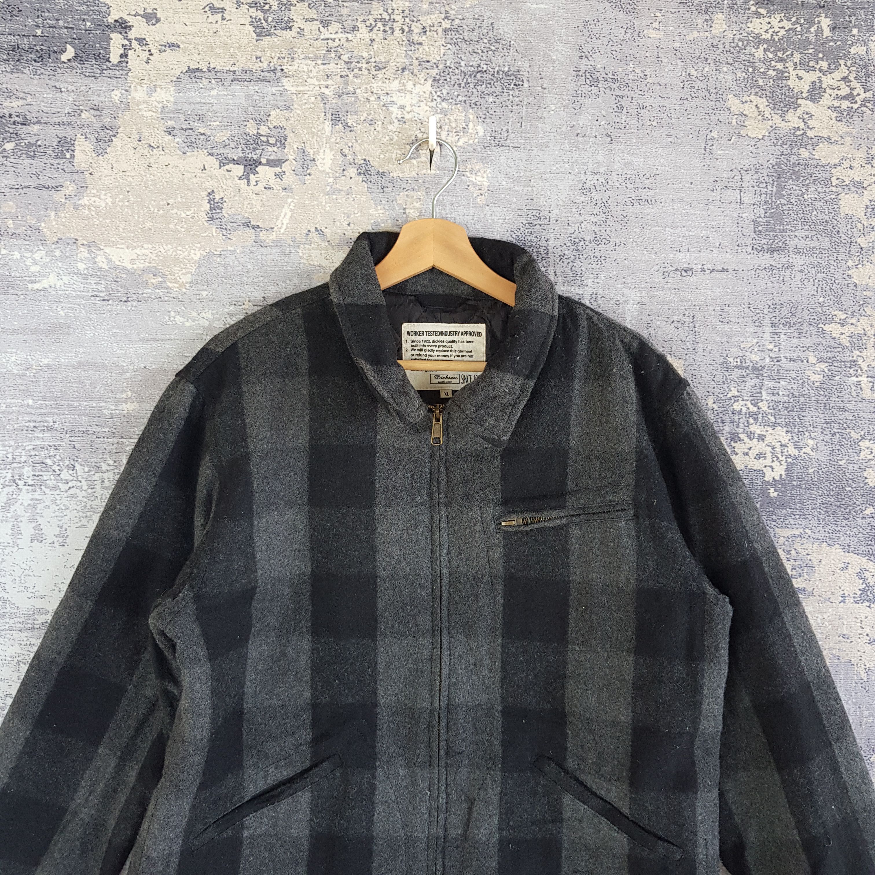 Dickies × Vintage Vintage Dickies Varsity Jacket Tartan Checkered Wool Jacket Size US M / EU 48-50 / 2 - 3 Thumbnail