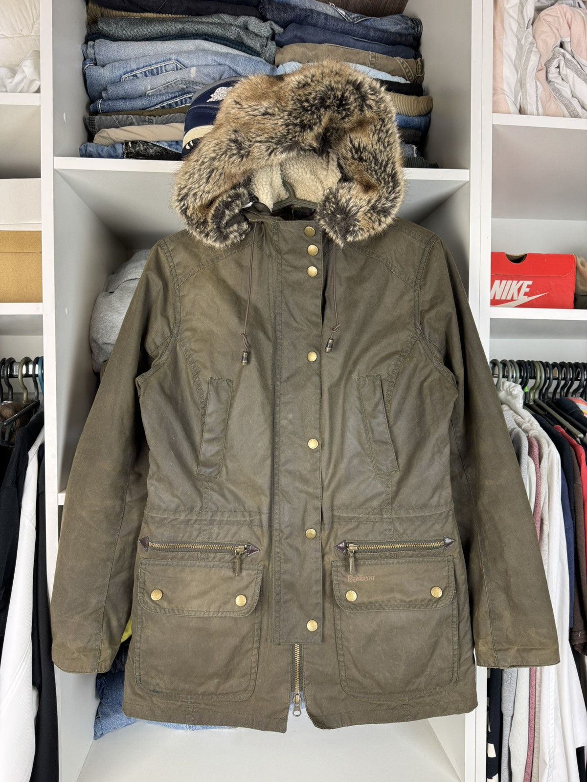 Barbour Barbour Kelsall Wax Parka Jacket Womenʼs Size UK 10 Size M / US 6-8 / IT 42-44 - 1 Thumbnail