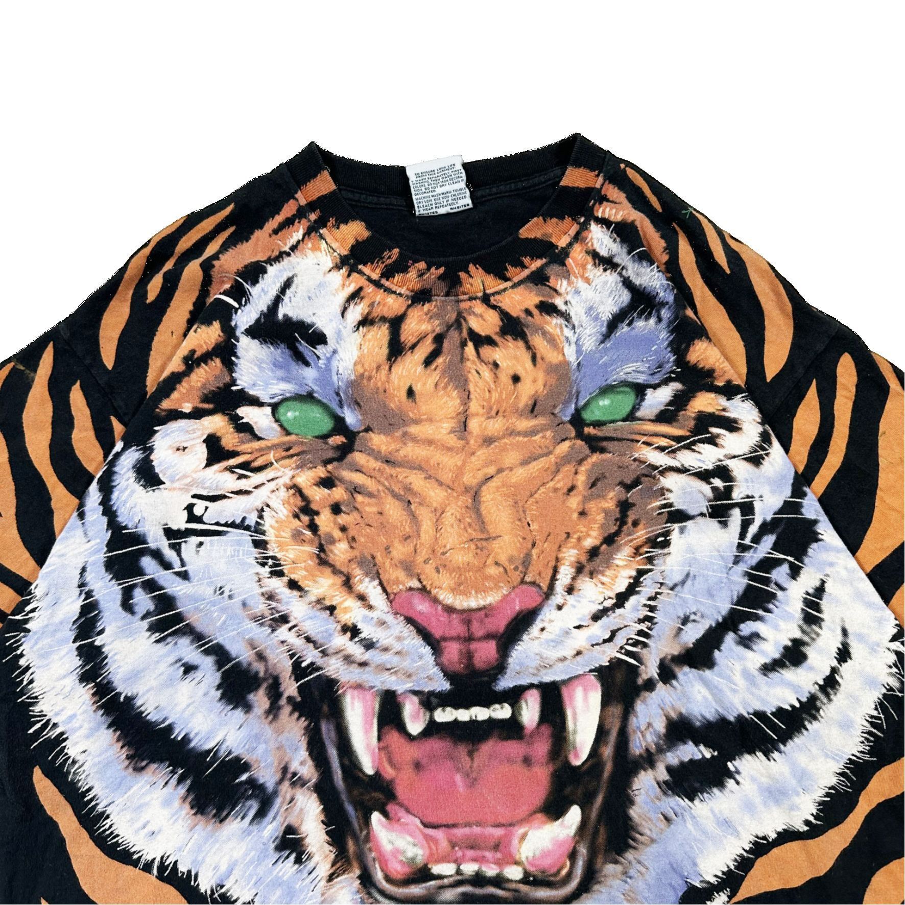 Vintage Vintage Liquid Blue White Label All Over Print Tiger Graphic Size US XL / EU 56 / 4 - 2 Thumbnail