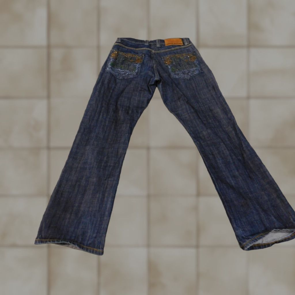 Denime Artful Dodger Jeans 32 Blue Bootcut Embellished Pockets Denim Hip Hop Style Mens Size US 32 / EU 48 - 1 Thumbnail