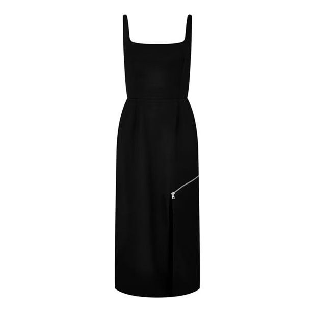 o1g2r1mq0824 Zip Slash Pencil Dress in Black