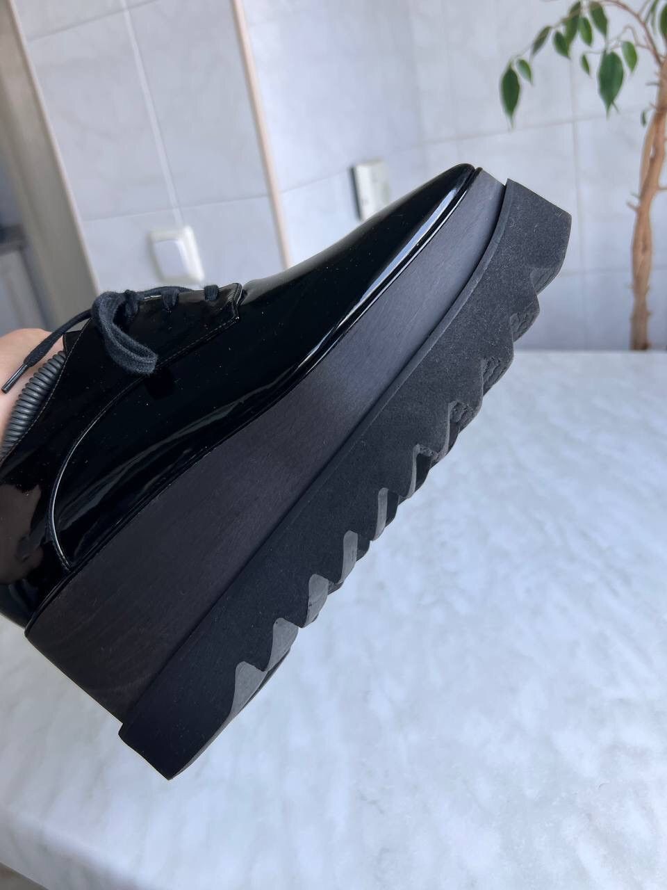 Stella McCartney Stella McCartney Elyse High Platform Leather Shoes Black Size US 8 / IT 38 - 9 Thumbnail