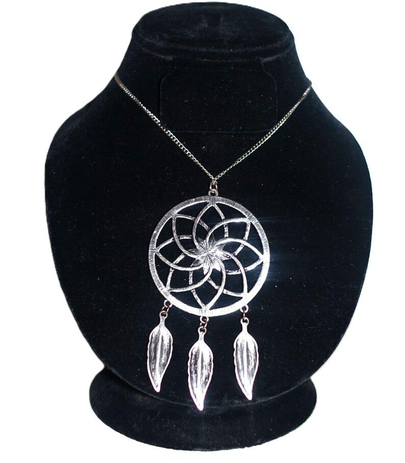 Vintage Silver tone Dream Catcher Necklace 16" Size ONE SIZE - 2 Thumbnail