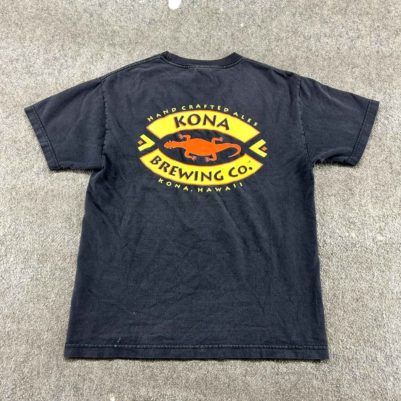 CO VINTAGE Kona Brewing Co Shirt Mens M Black Short Sleeve Graphic Hawaii Faded 90s Size US M / EU 48-50 / 2 - 4 Thumbnail