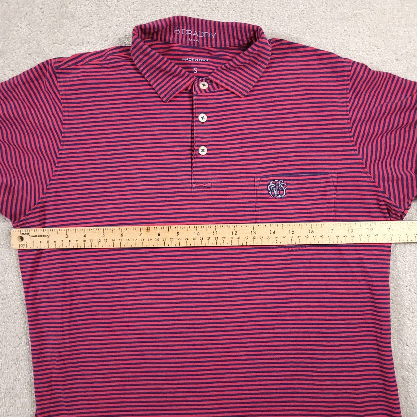 Vintage B Draddy Sport Country Club Golf Short Sleeve Polo Shirt Mens Small Pink Navy Shirt Polo Size US S / EU 44-46 / 1 - 7 Thumbnail