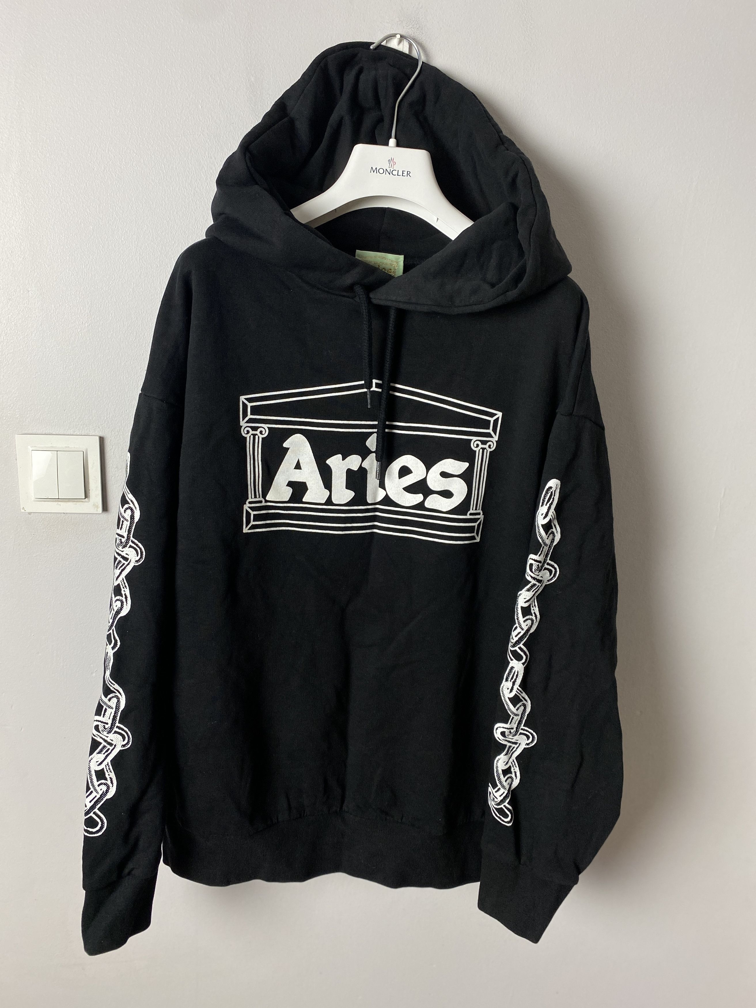 image of Aries Column Big Logo Hoodie Printed Opium Alternative in Black, Men's (Size Medium)