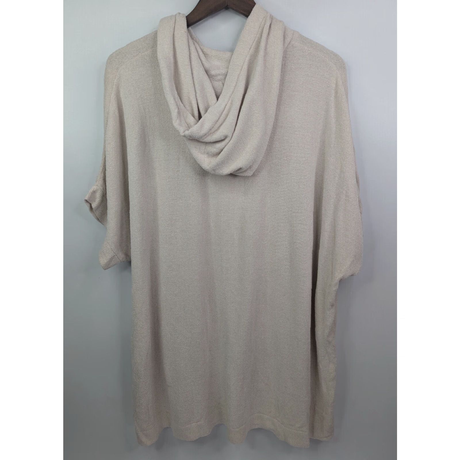 Vintage Barefoot Dreams Hoodie Cap Sleeve Beige L/XL Women's CozyChic Ultra Lite Zip Up Sweater Size L / US 10 / IT 46 - 3 Thumbnail