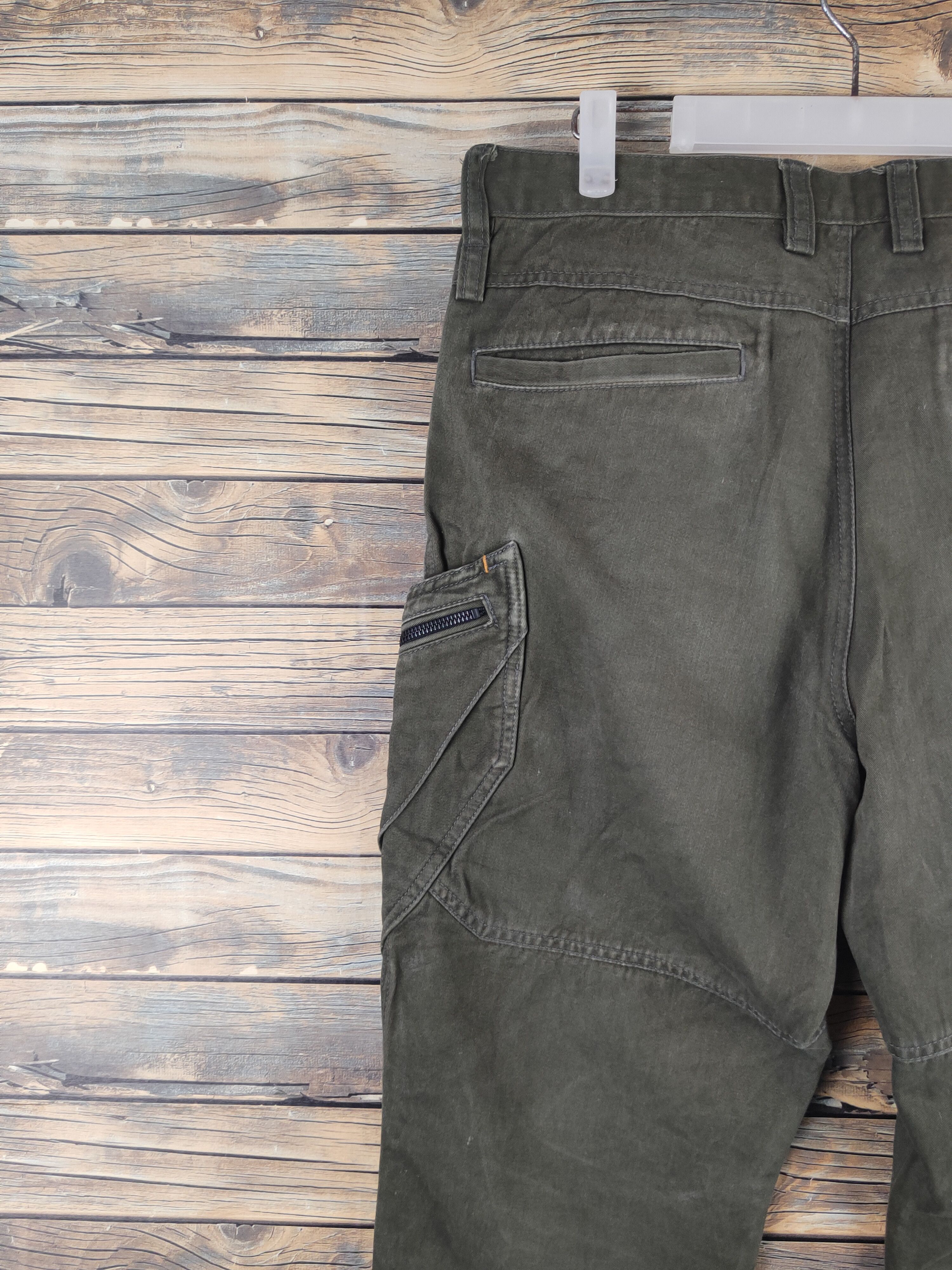 Japanese Brand DL TS Design Dark Olive Multipocket Cargo Pants #46-277T Size US 33 - 10 Thumbnail