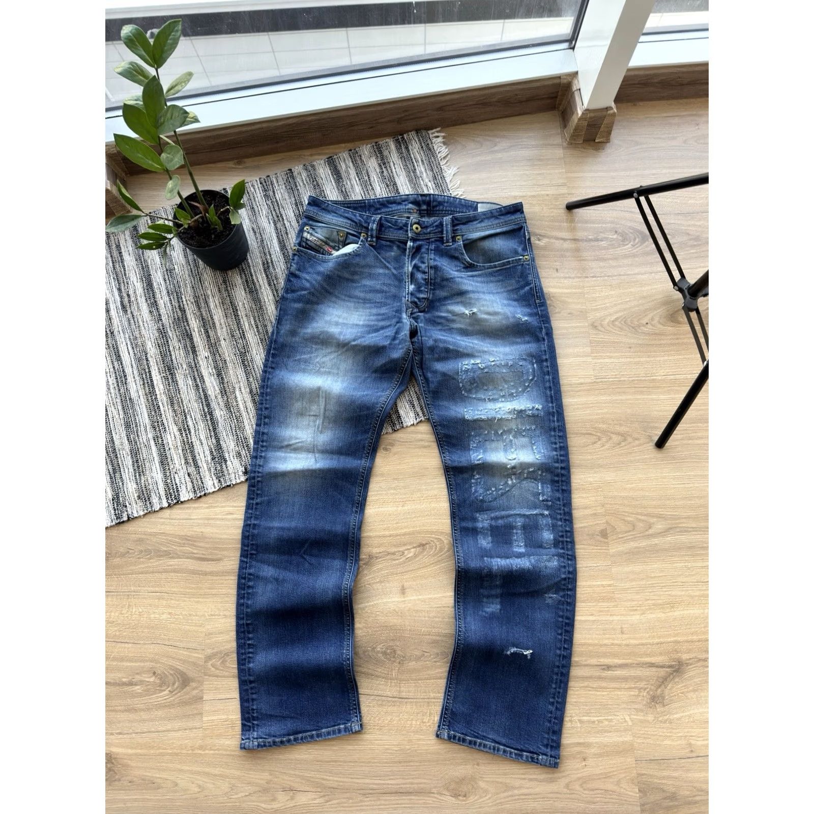 Diesel Diesel Jeans Vintage Big Logo Denim Pants 33 Men Regular Blue 90s City Logo Retro Streetwear Biker USA Size US 33 - 2 Thumbnail