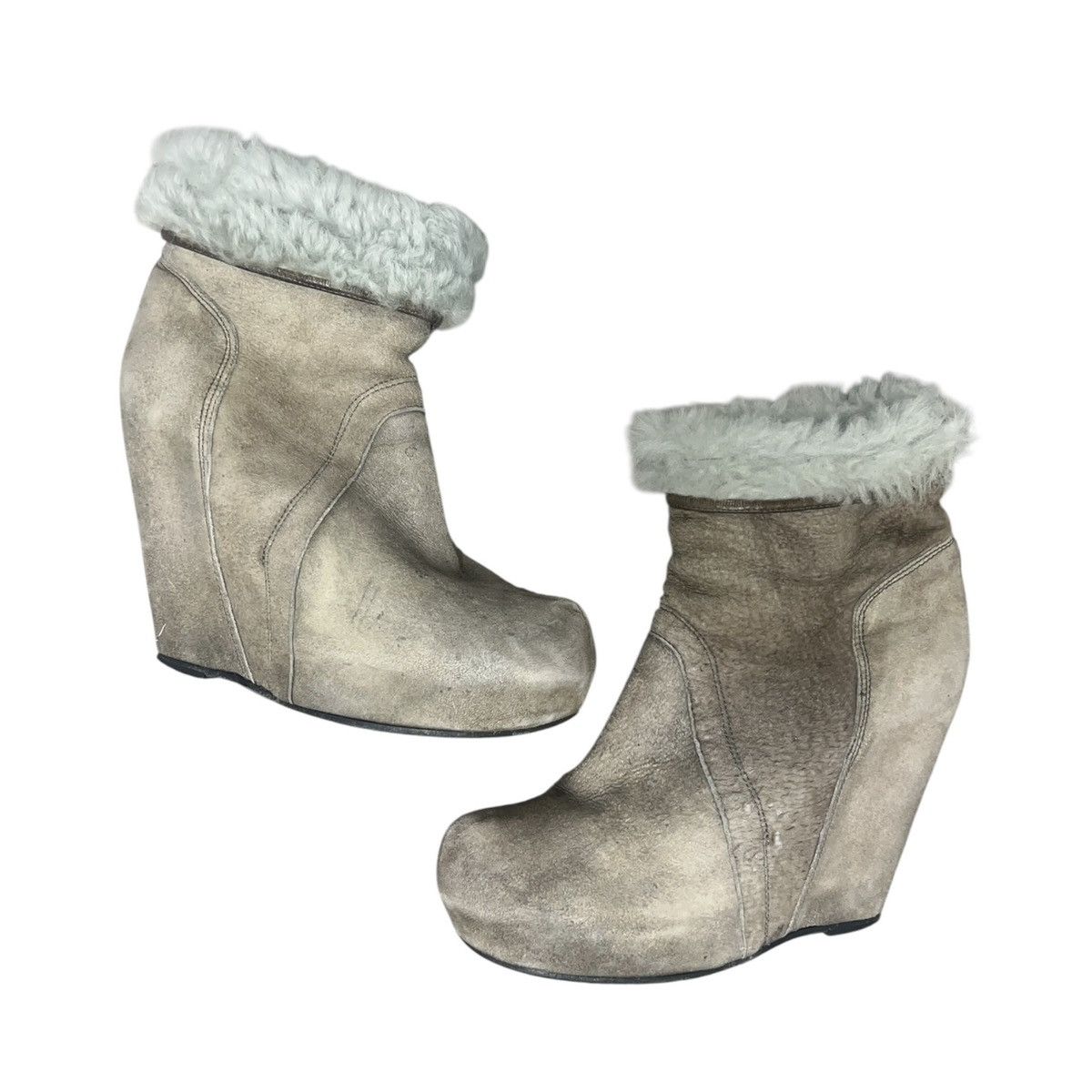 Rick Owens Rick owens fur wedge boots Size US 8 / EU 41 - 1 Thumbnail