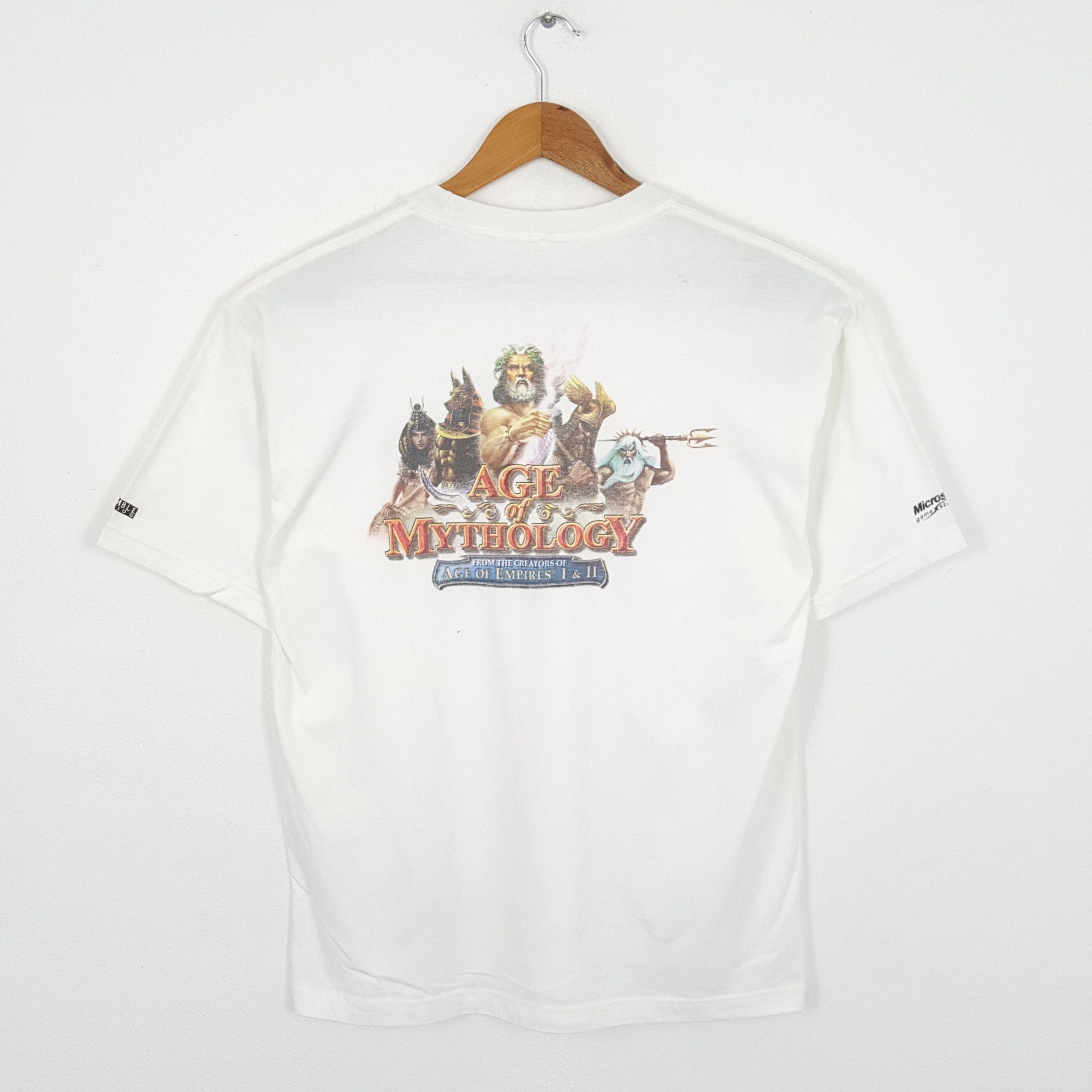 Vintage AGE OF MYTHOLOGY Microsoft Playstation Game T-Shirts