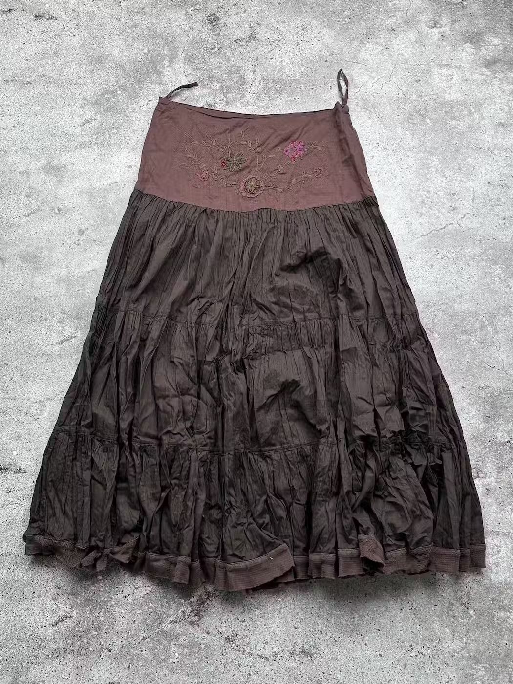image of Avant Garde Vintage Maxi Flare Skirt in Brown, Women's (Size 28)