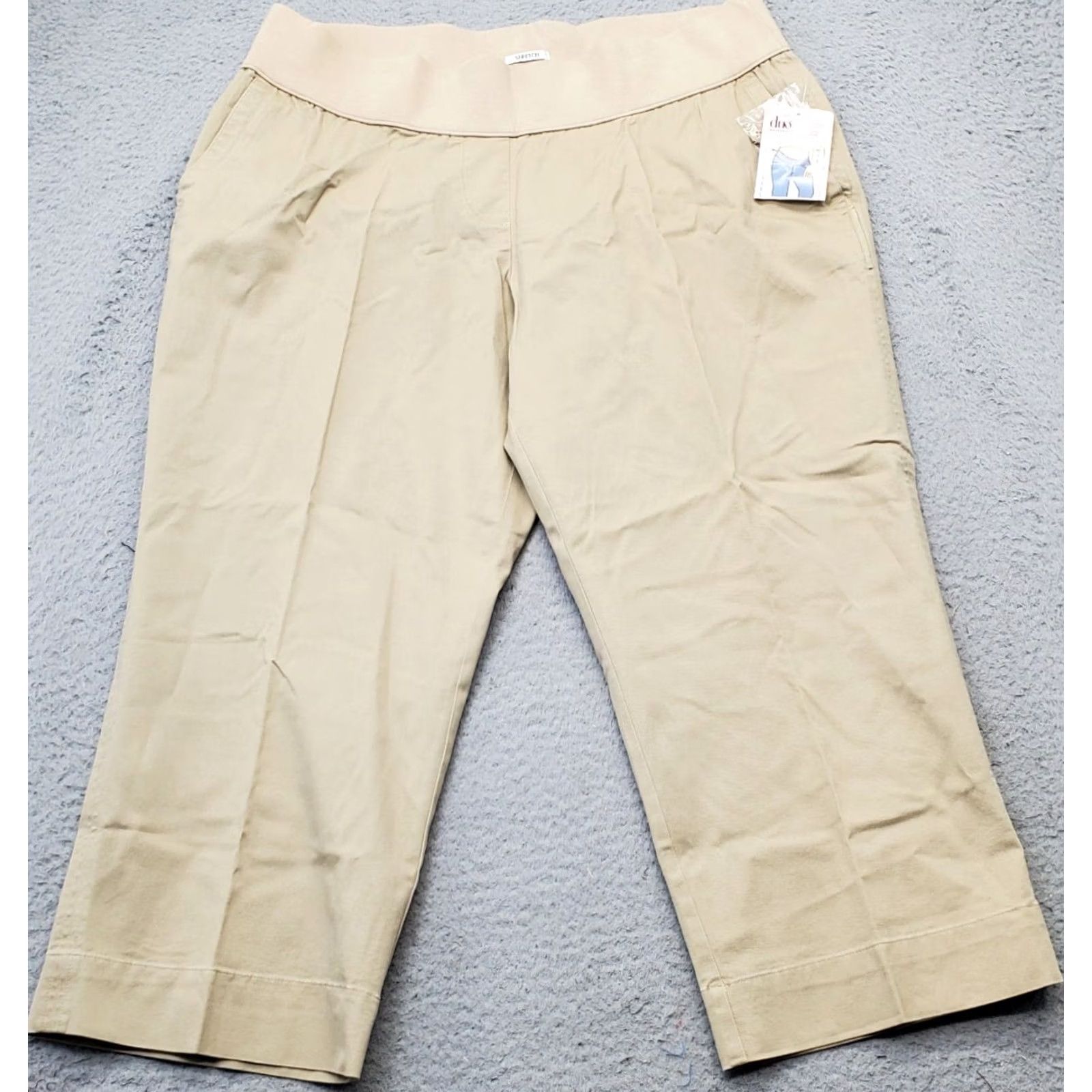 Bell Duo Maternity Pants Women XL Tan Belly Fit Elastic Waist Pockets Stretch Casual Shirt? Size 40" / US 18 - 2 Thumbnail