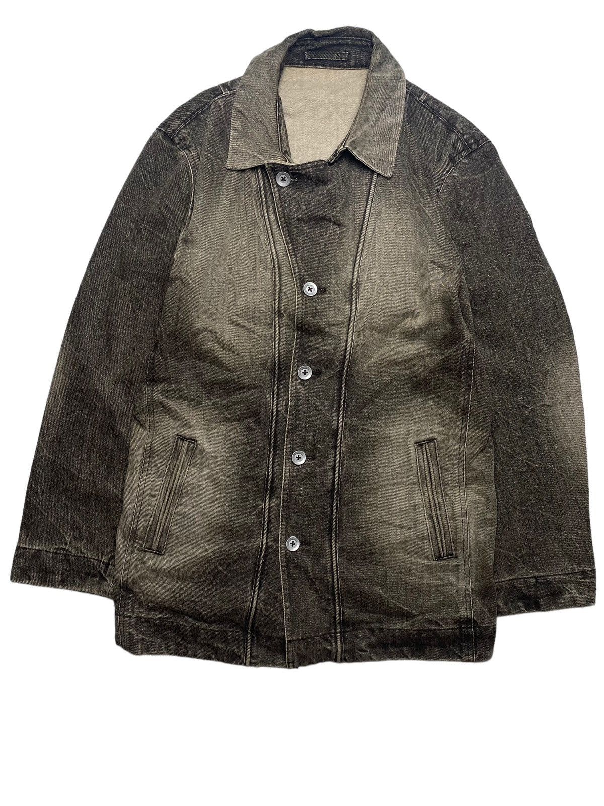 image of If Six Was Nine x Le Grande Bleu L G B 1990S Jun Men - Mud Wash Denim Jacket in Brown (Size Large)