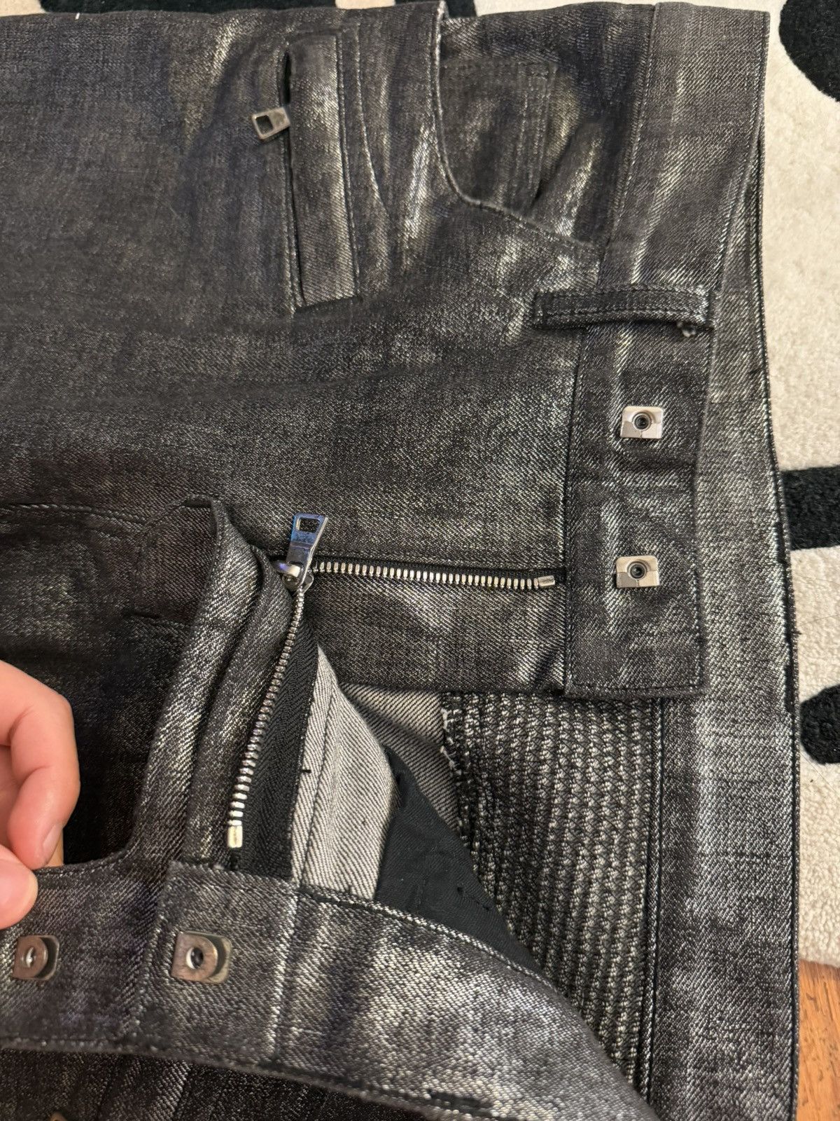 Balmain Balmain AW2014 Matllica Waxed Jeans Rare Size US 33 - 6 Thumbnail