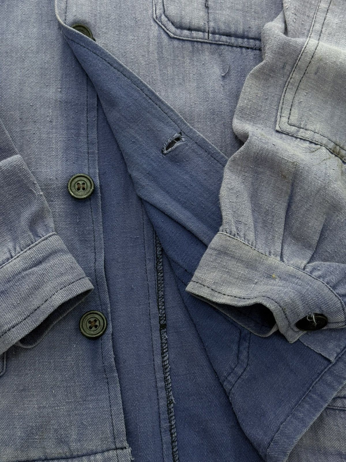 Le Laboureur Vintage 50s French Faded Trashed Chore Work Suit Size US L / EU 52-54 / 3 - 12 Thumbnail