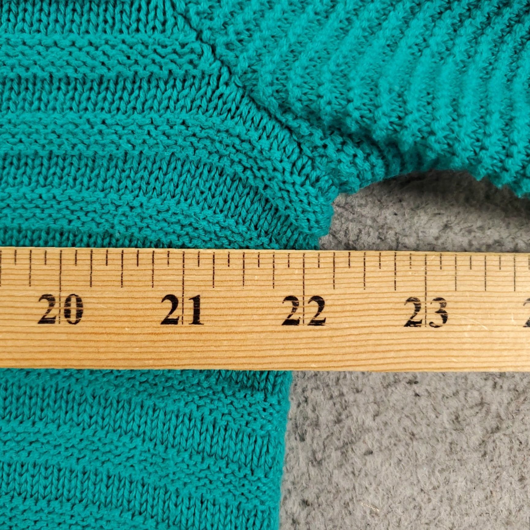Talbots Talbots Womens 1X Teal Blue Groove Knit Texture Long Sleeve Pullover Sweater Size XL / US 12-14 / IT 48-50 - 4 Thumbnail