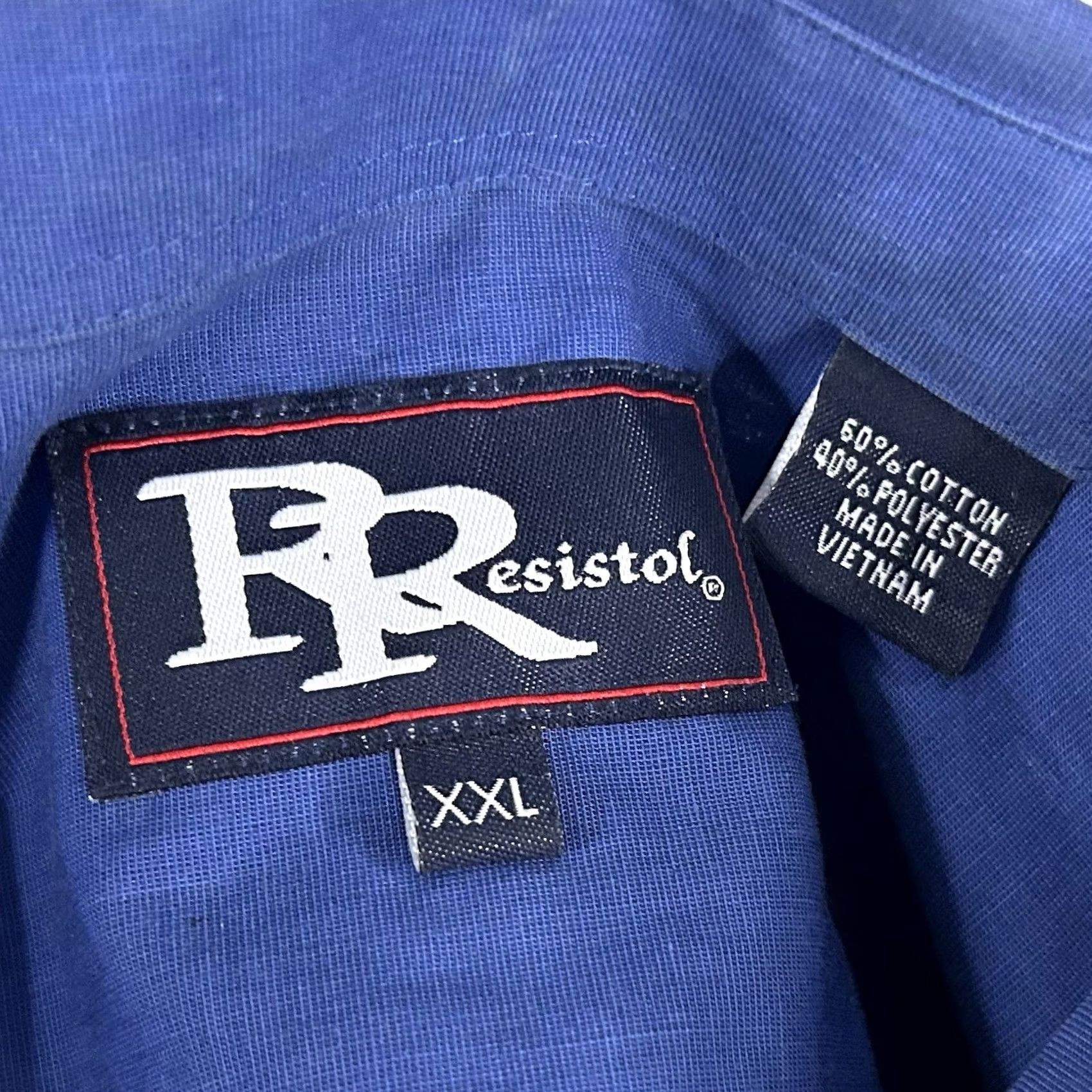 Vintage Resistol 2XL Pearl Snap Shirt Blue Cotton Blend Western Cowboy Shirt Mens Button-Front Snap-Front Western Theme Casual Shirt 2XL Blue Resistol Size US XXL / EU 58 / 5 - 3 Thumbnail