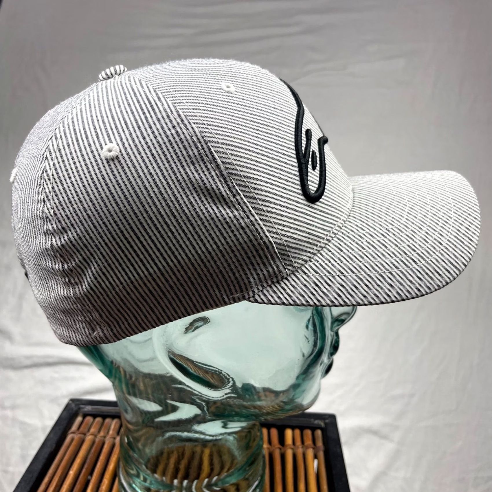 Alpinestars VINTAGE Alpinestars Hat Cap Mens Small Medium Striped Baseball Cap Gray M Mens Men Casual Striped Riding Motocross Y2K Accessories Hat Size ONE SIZE - 3 Thumbnail