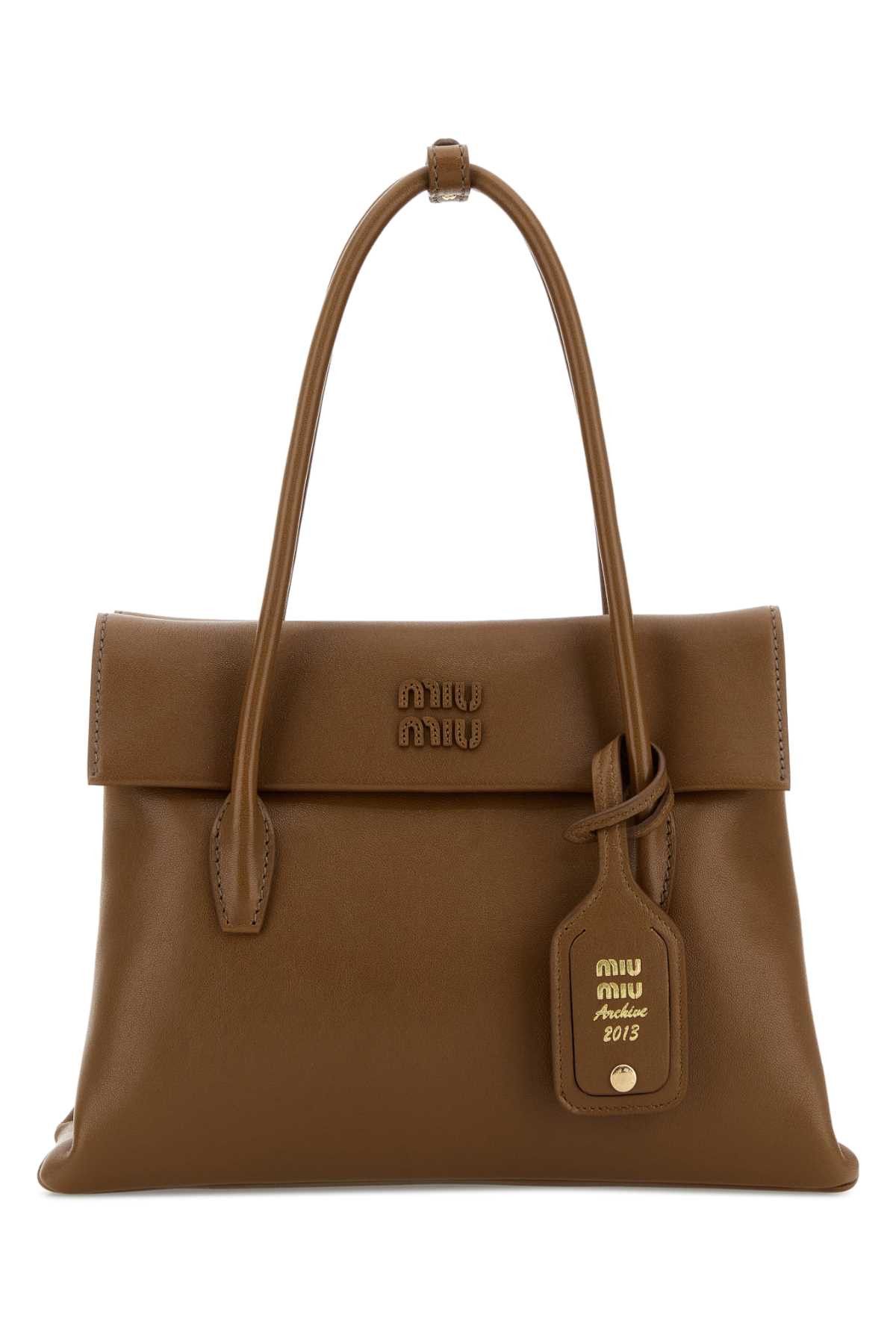 Miu Miu Brown Leather Solitaire Handbag Size ONE SIZE - 1 Thumbnail