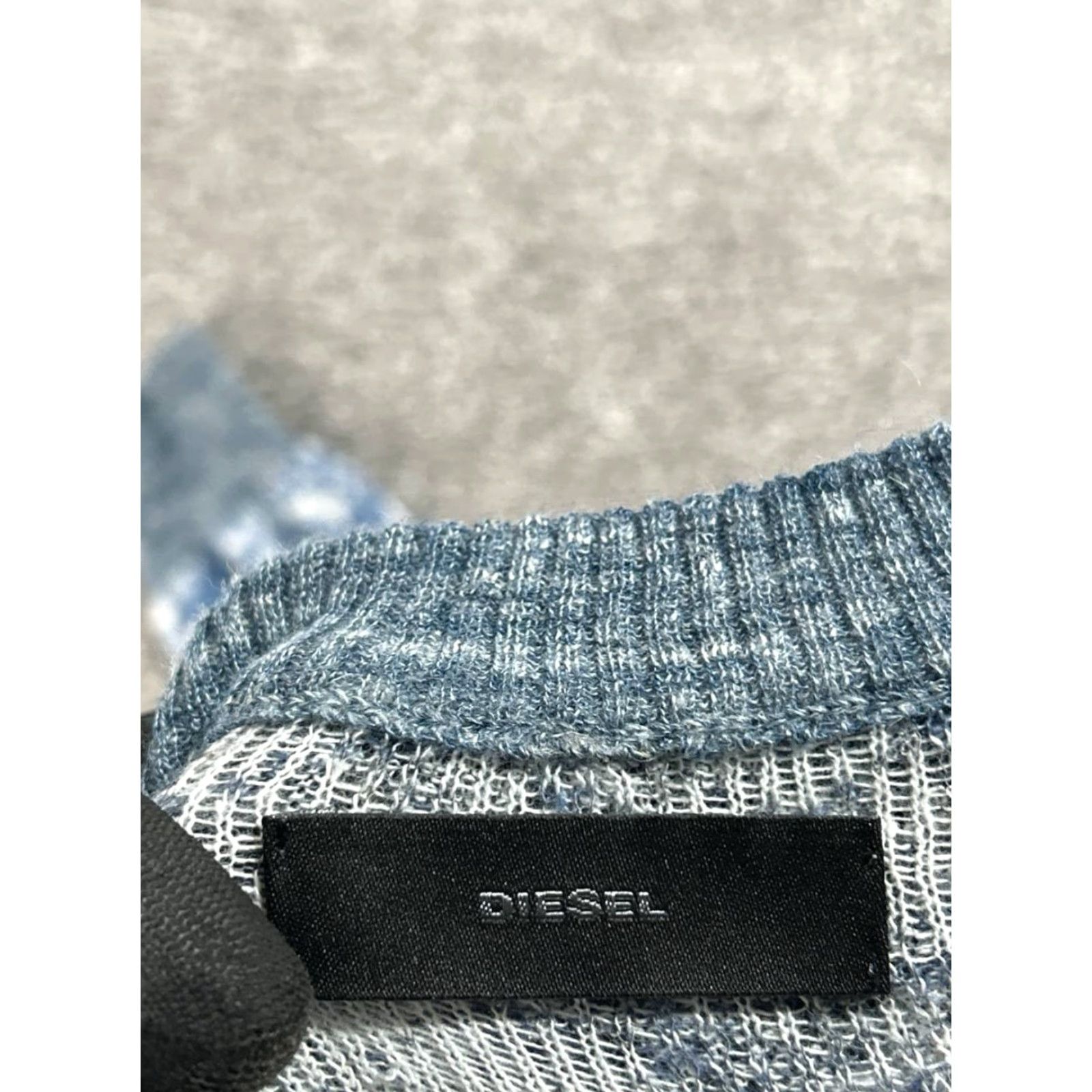 Diesel VINTAGE Diesel Sweater Womens Large Blue Linen Knit Pullover Size L / US 10 / IT 46 - 3 Thumbnail