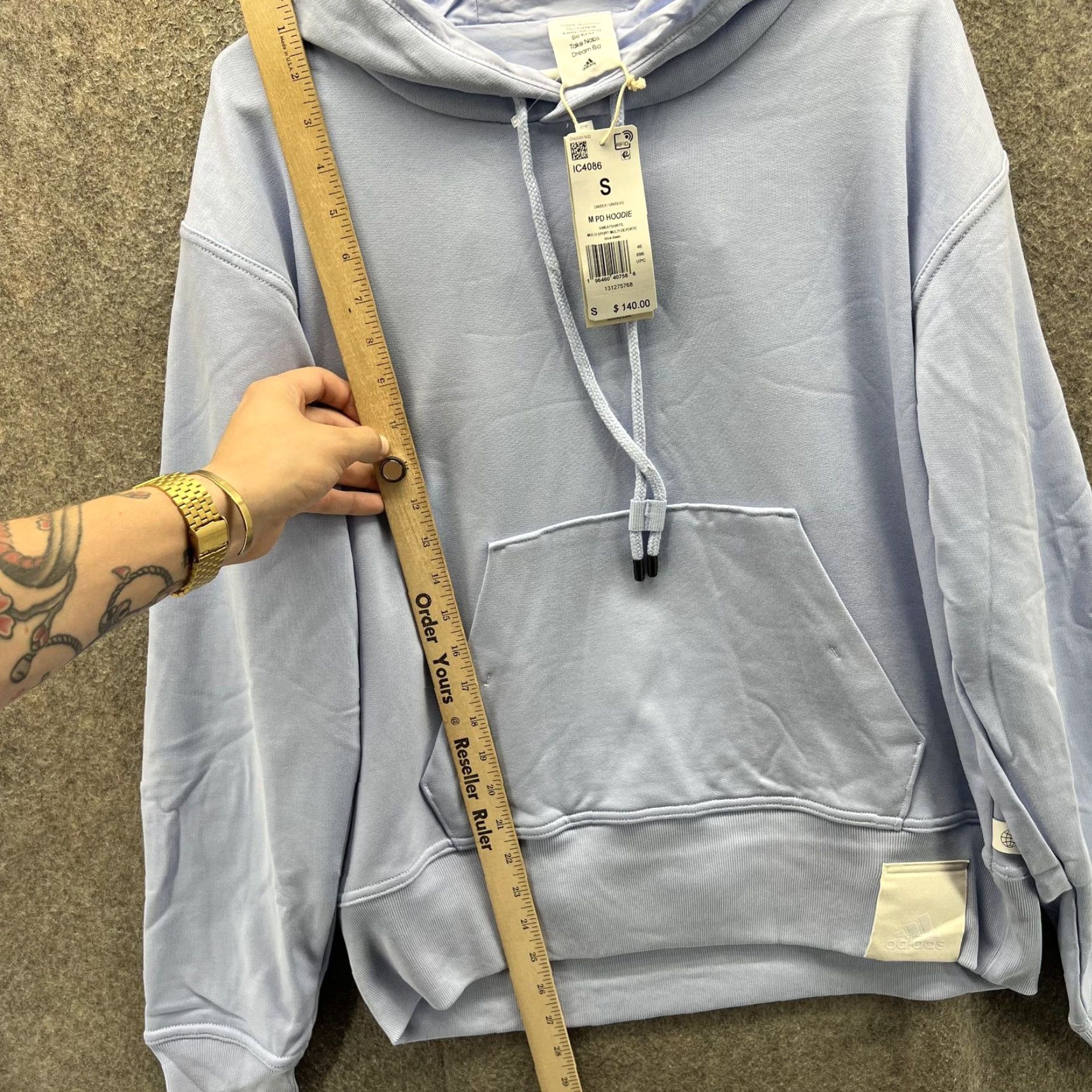 Adidas Adidas Hoodie Mens Small Blue Dawn M PD Pullover Pocket Athletic Sweatshirt Size US S / EU 44-46 / 1 - 6 Thumbnail