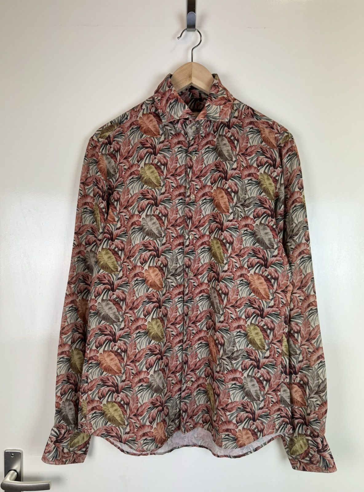 Total Luxury Spa Profuomo 100% linen printed shirt Hawaiian canali style M Size US M / EU 48-50 / 2 - 1 Thumbnail