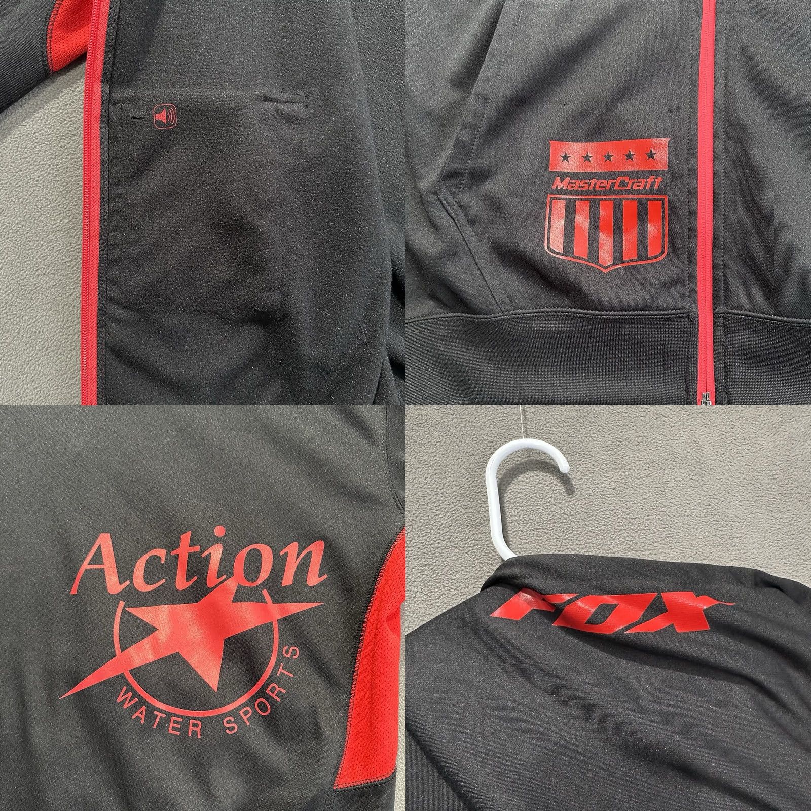 Fox Racing Fox Racing Hoodie XL Black Red Full Zip Mastercraft Hooded Outdoor EUC Mens Size US XL / EU 56 / 4 - 8 Thumbnail